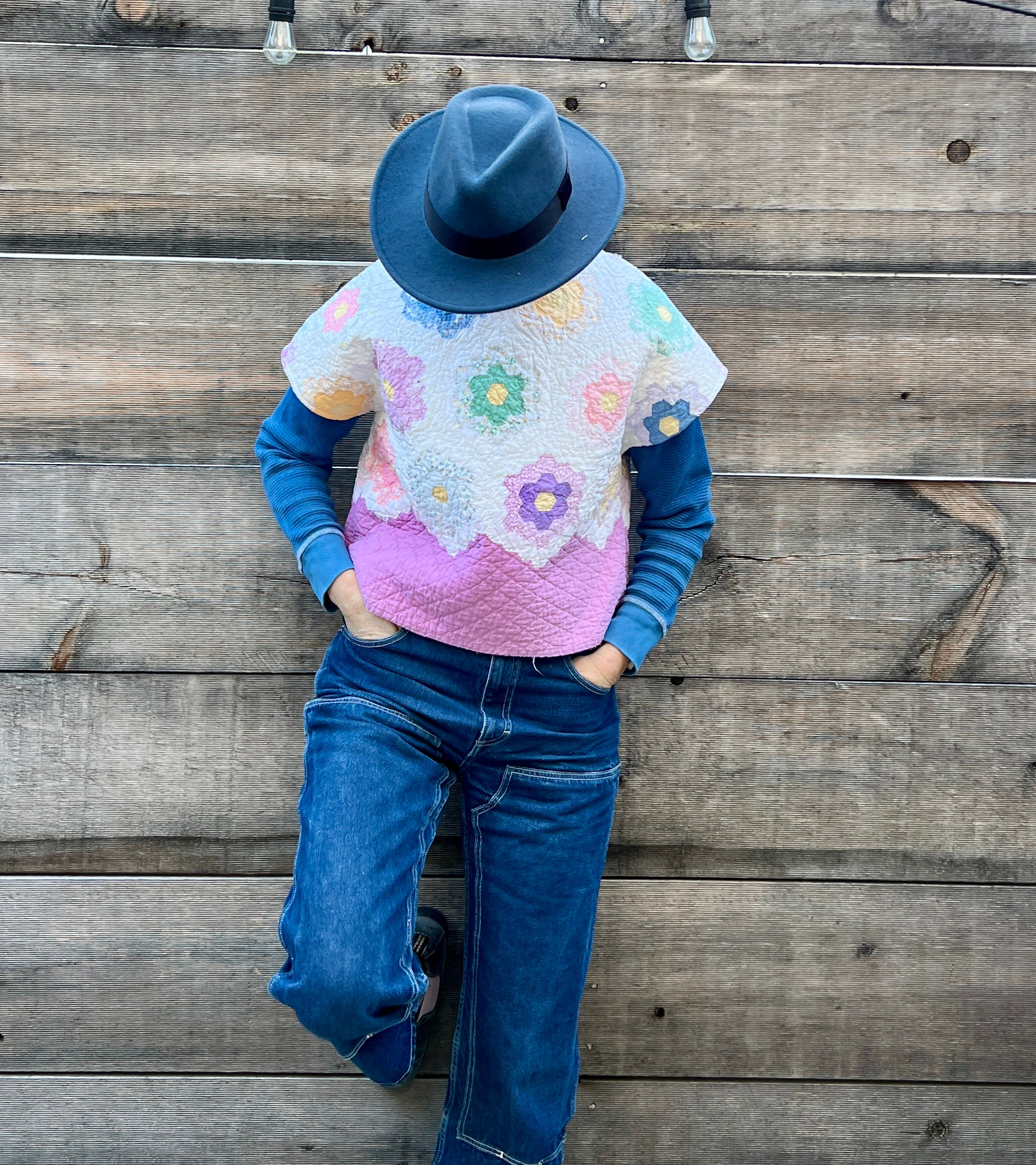 Crop Top (Purple Grandma's Flower Garden