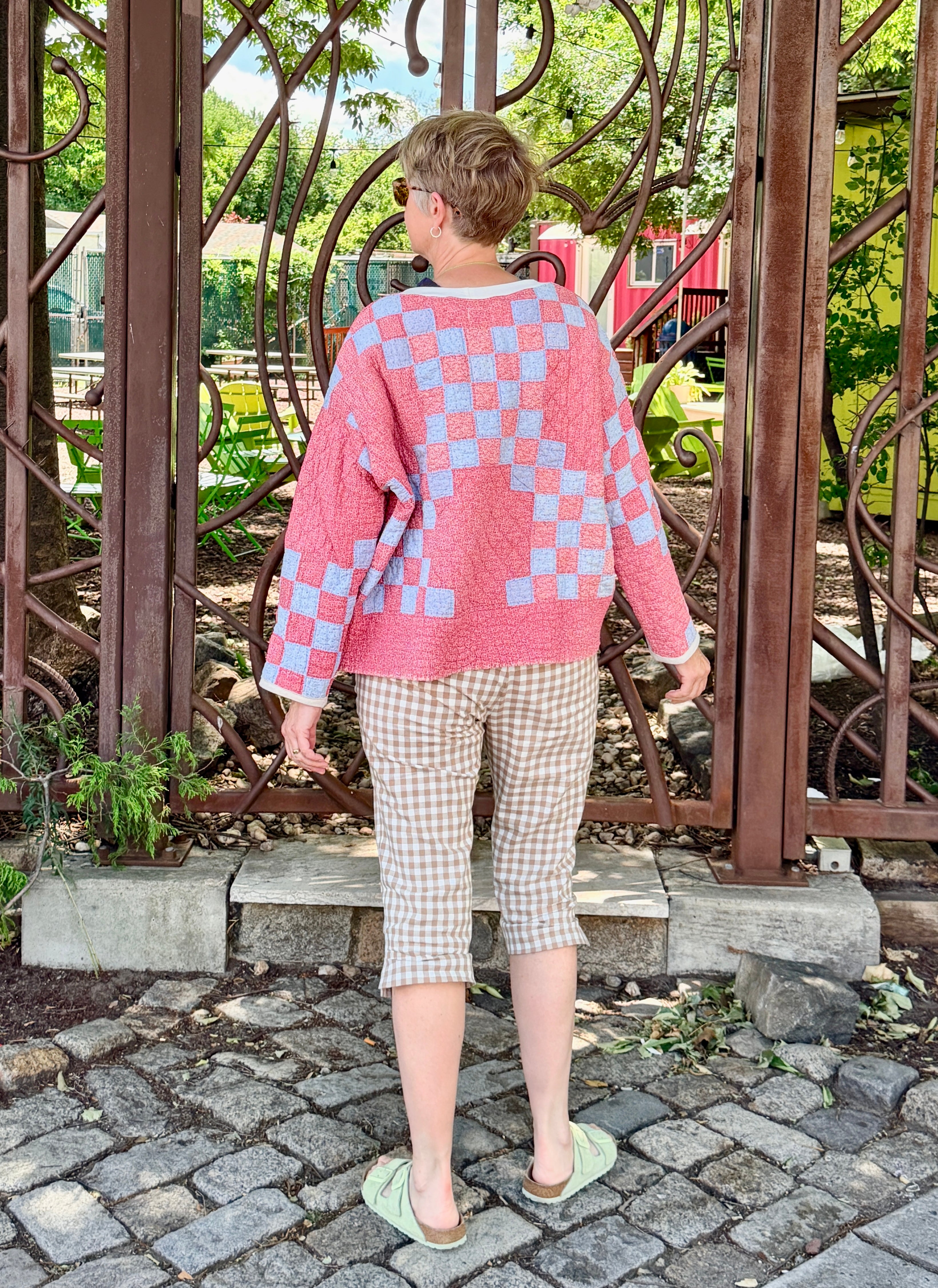 Popover (Double Pink & Blue Irish Chain)