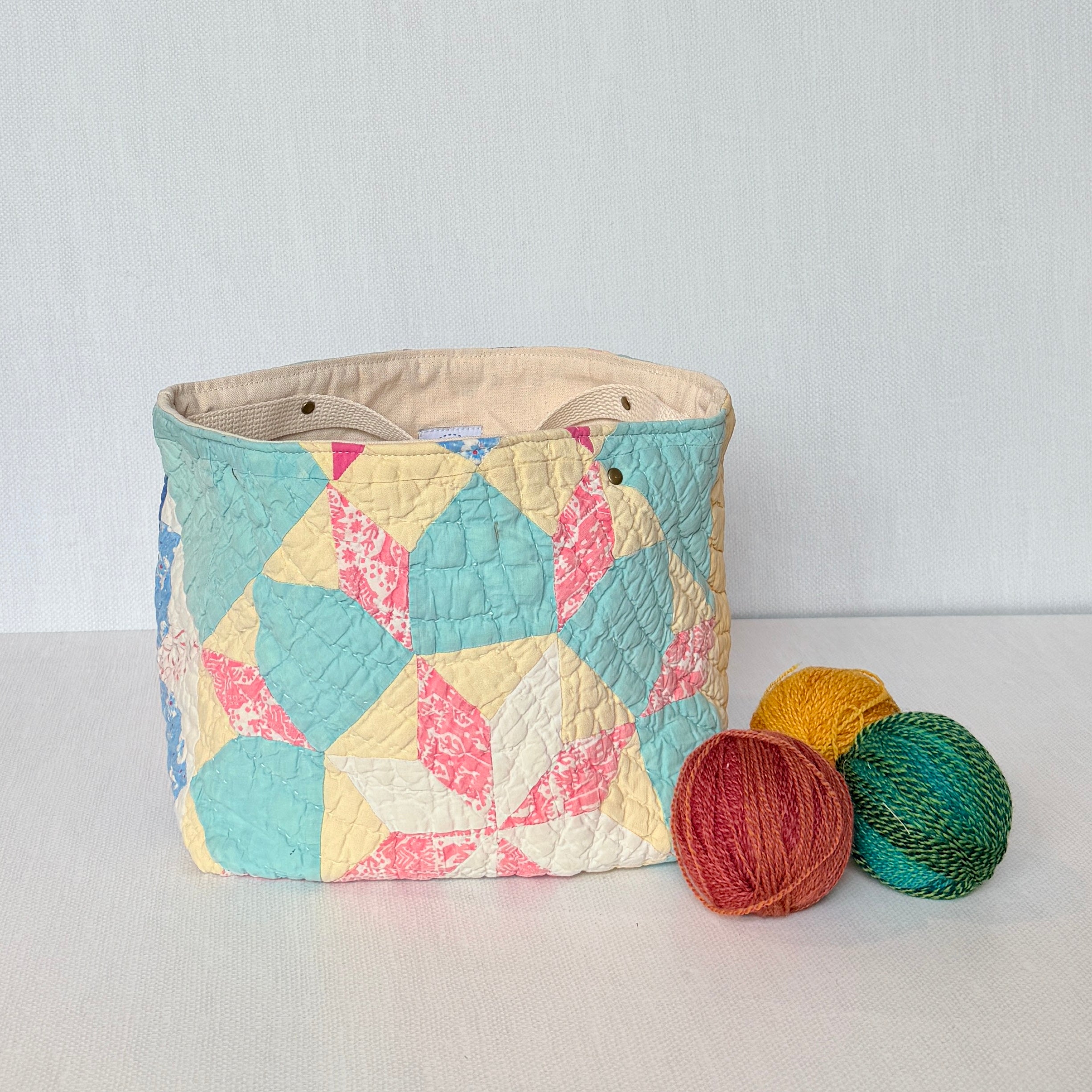 Quilt Bin (Teal 6 Point Star)
