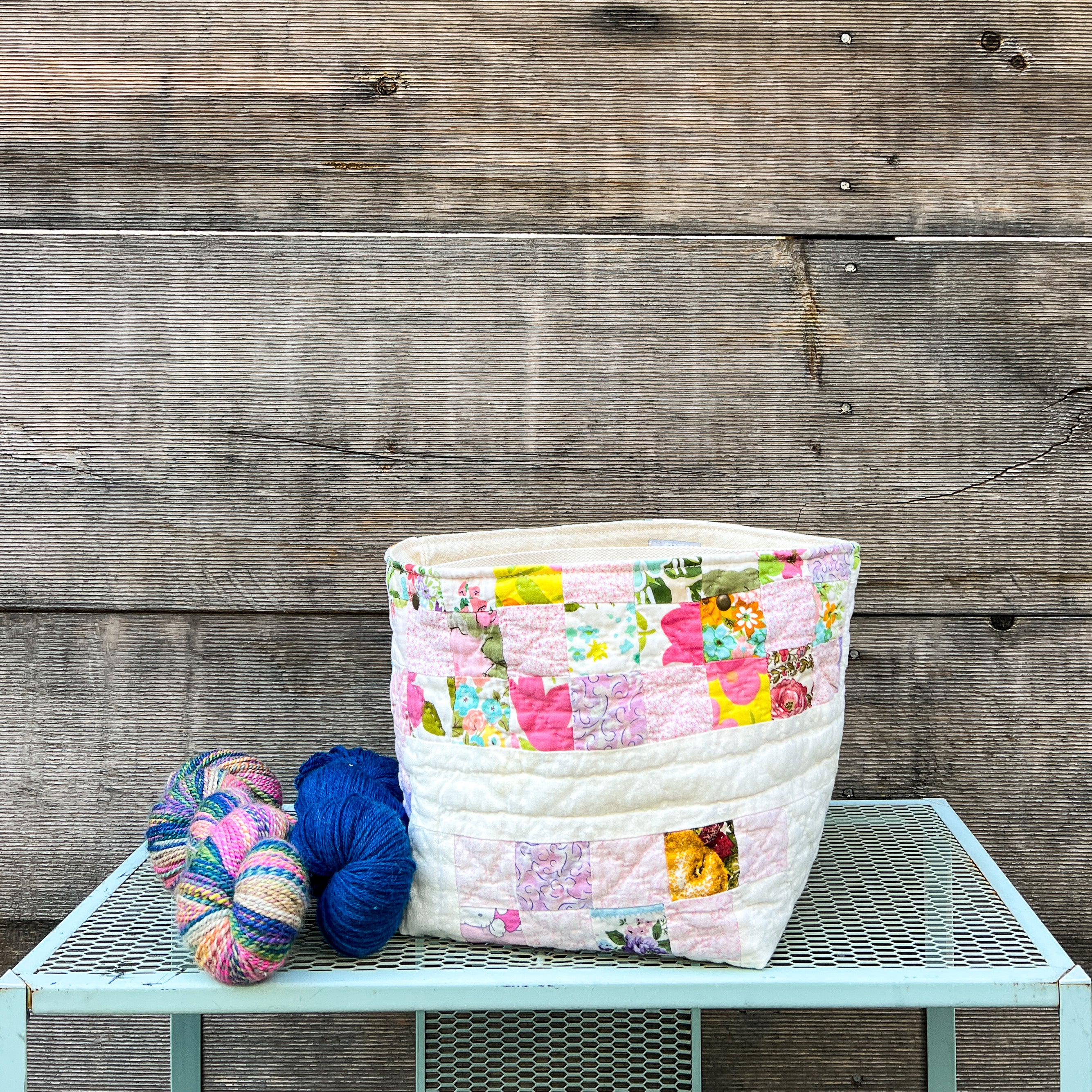 Quilt Bin (80s Irish Chain with Hello Kitty)