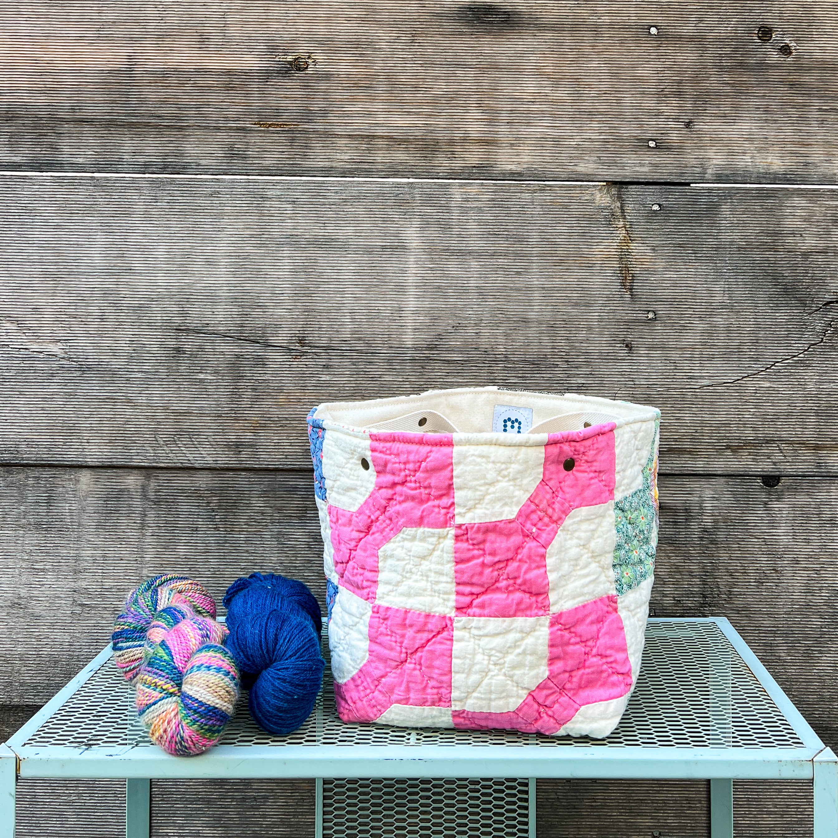 Quilt Bin (Pink Large Bowtie)