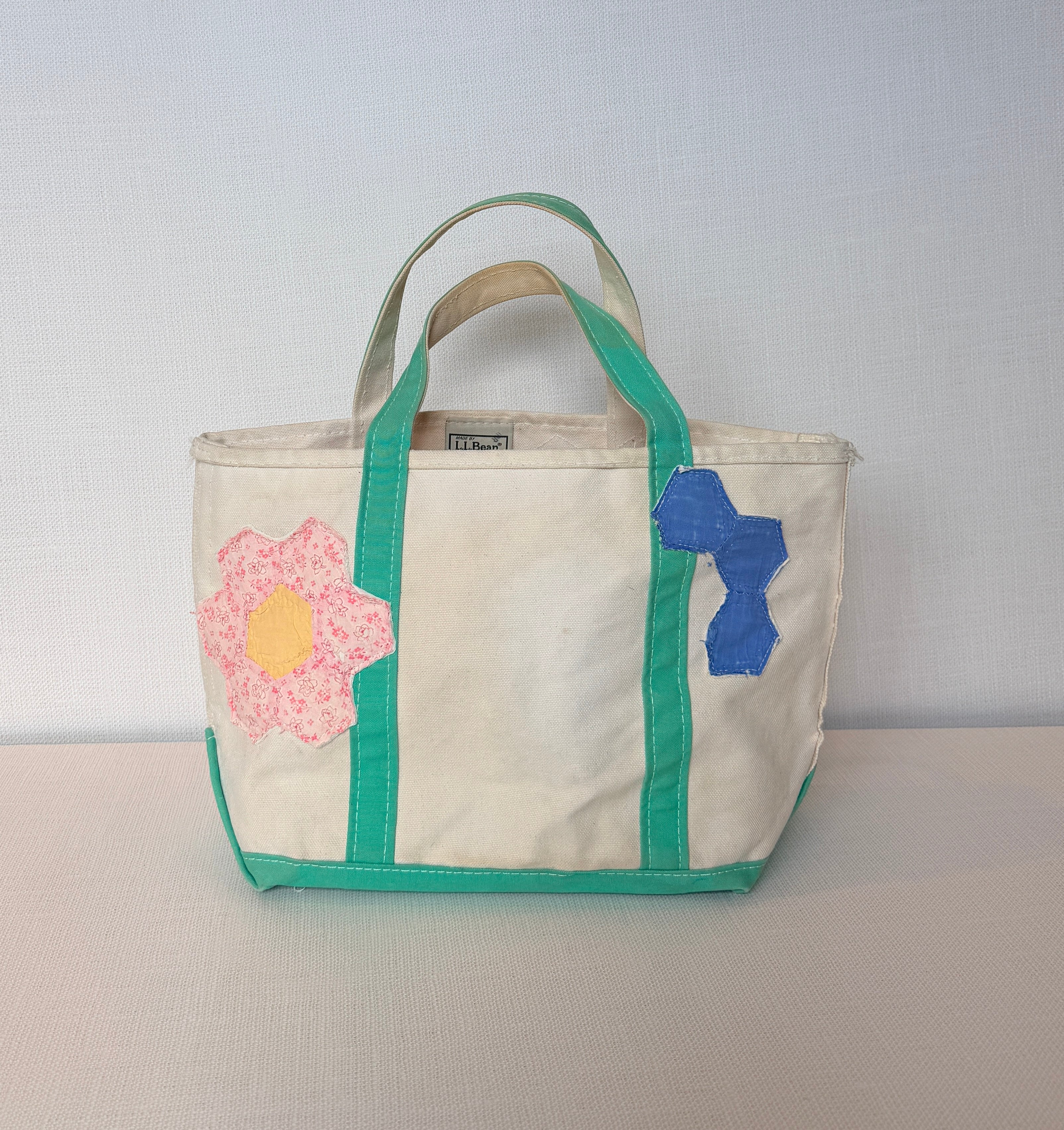 Salvaged Tote Medium (Short Mint Green Handles)