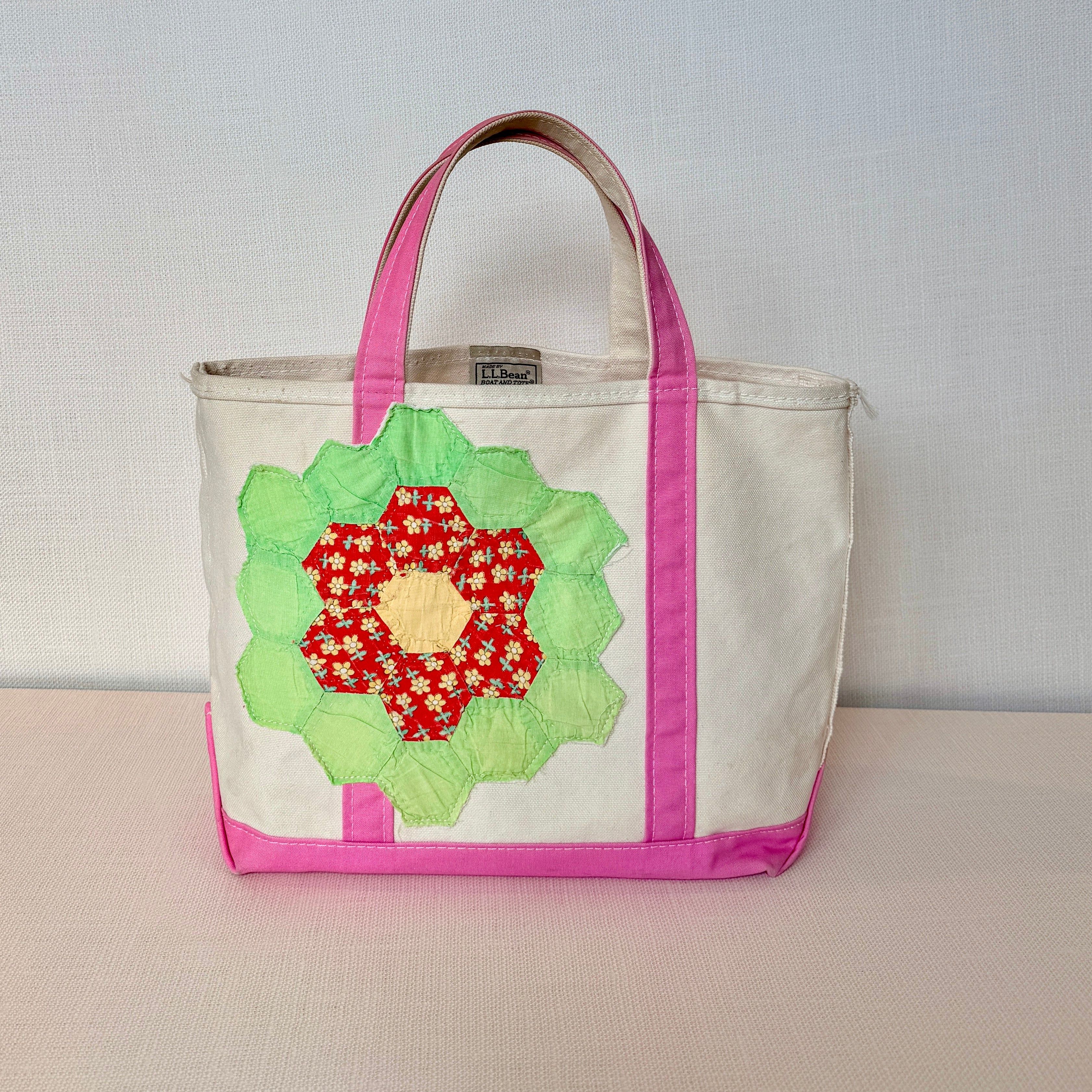 Salvaged Tote Medium (Short Pink Handles)