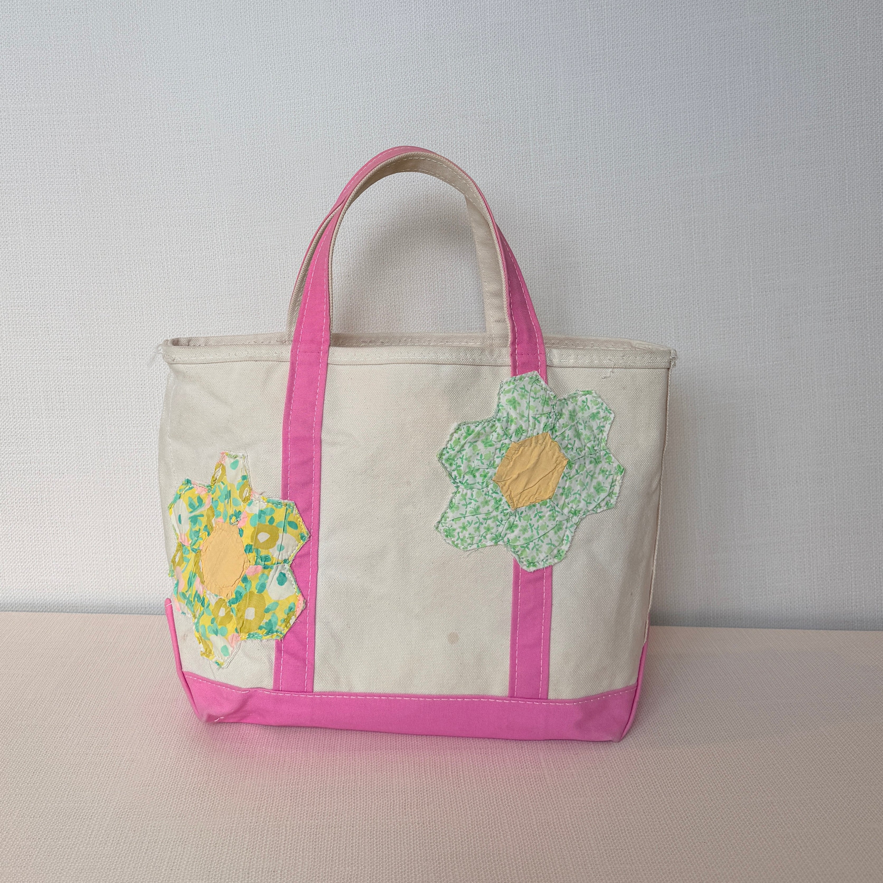 Salvaged Tote Medium (Short Pink Handles)