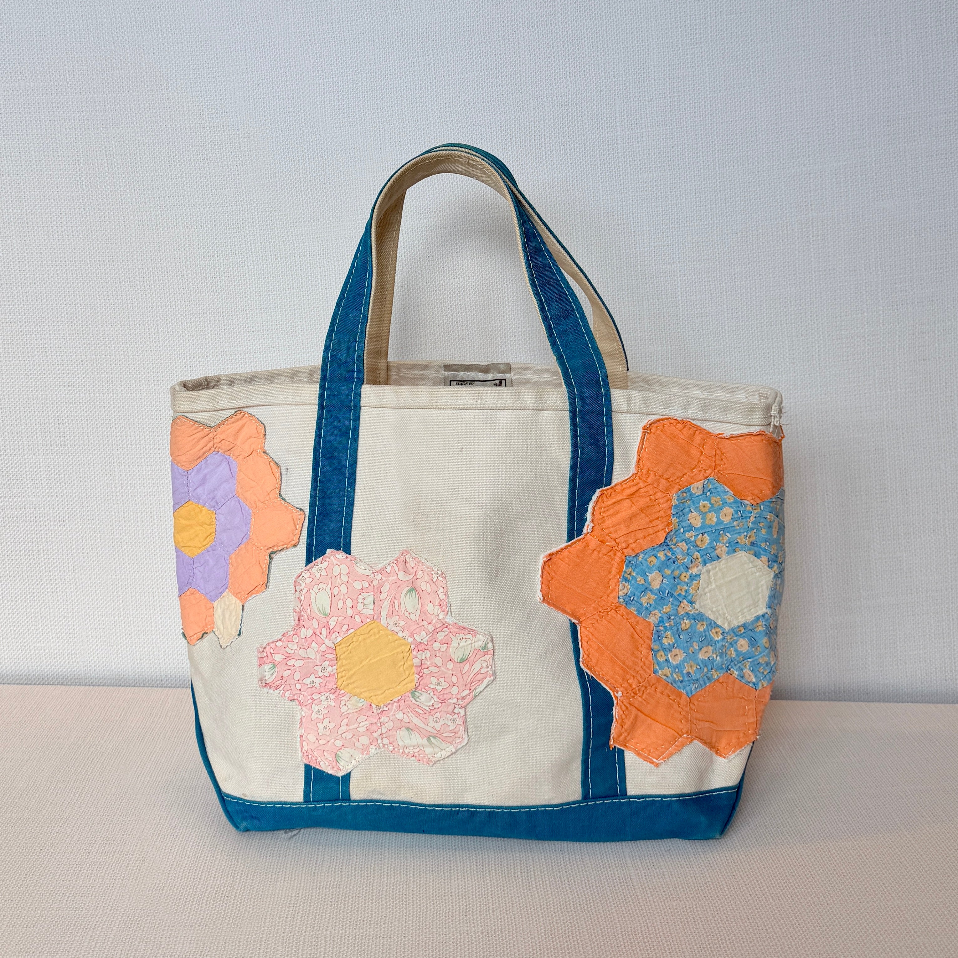 Salvaged Tote Medium (Short Dark Teal Handles)