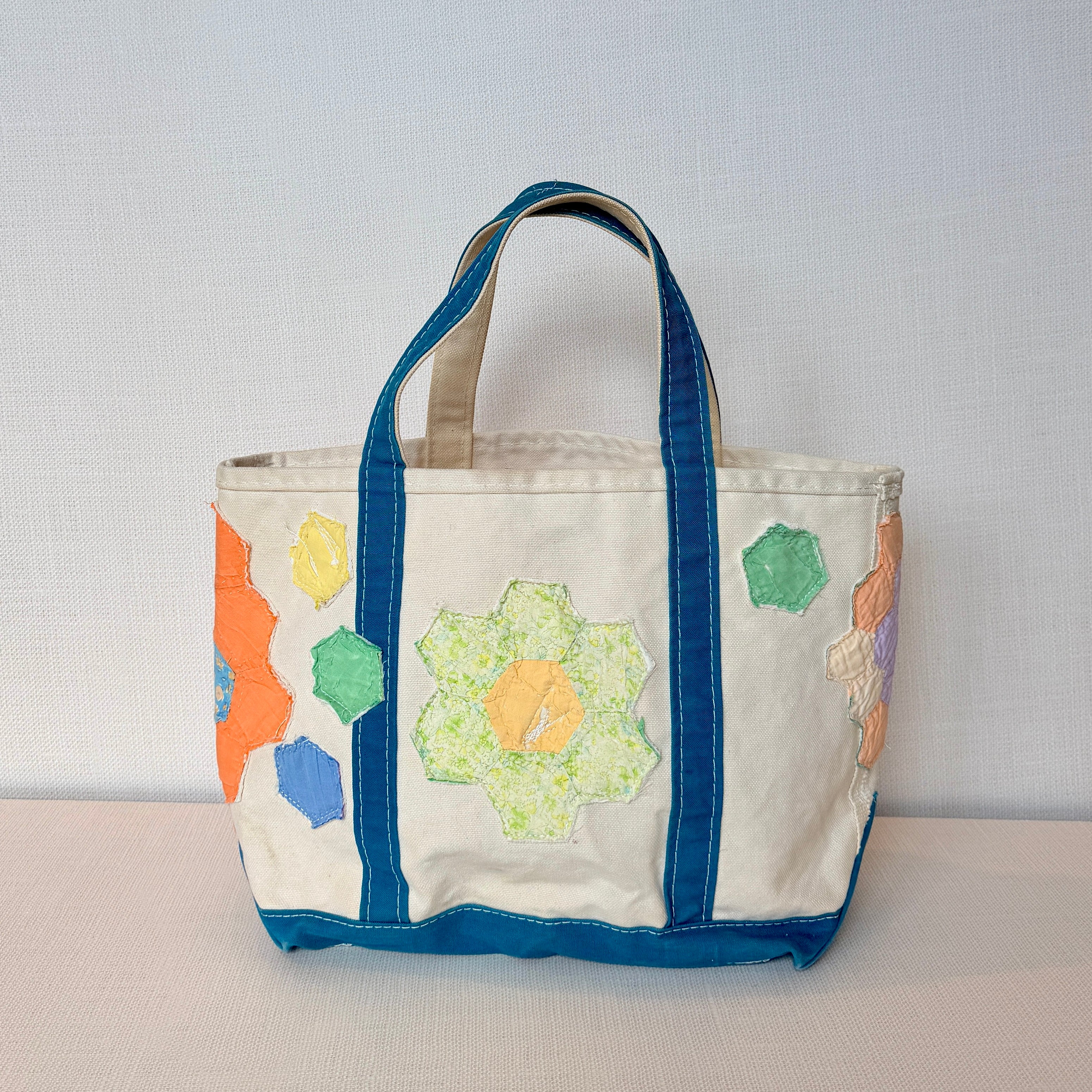 Salvaged Tote Medium (Short Dark Teal Handles)