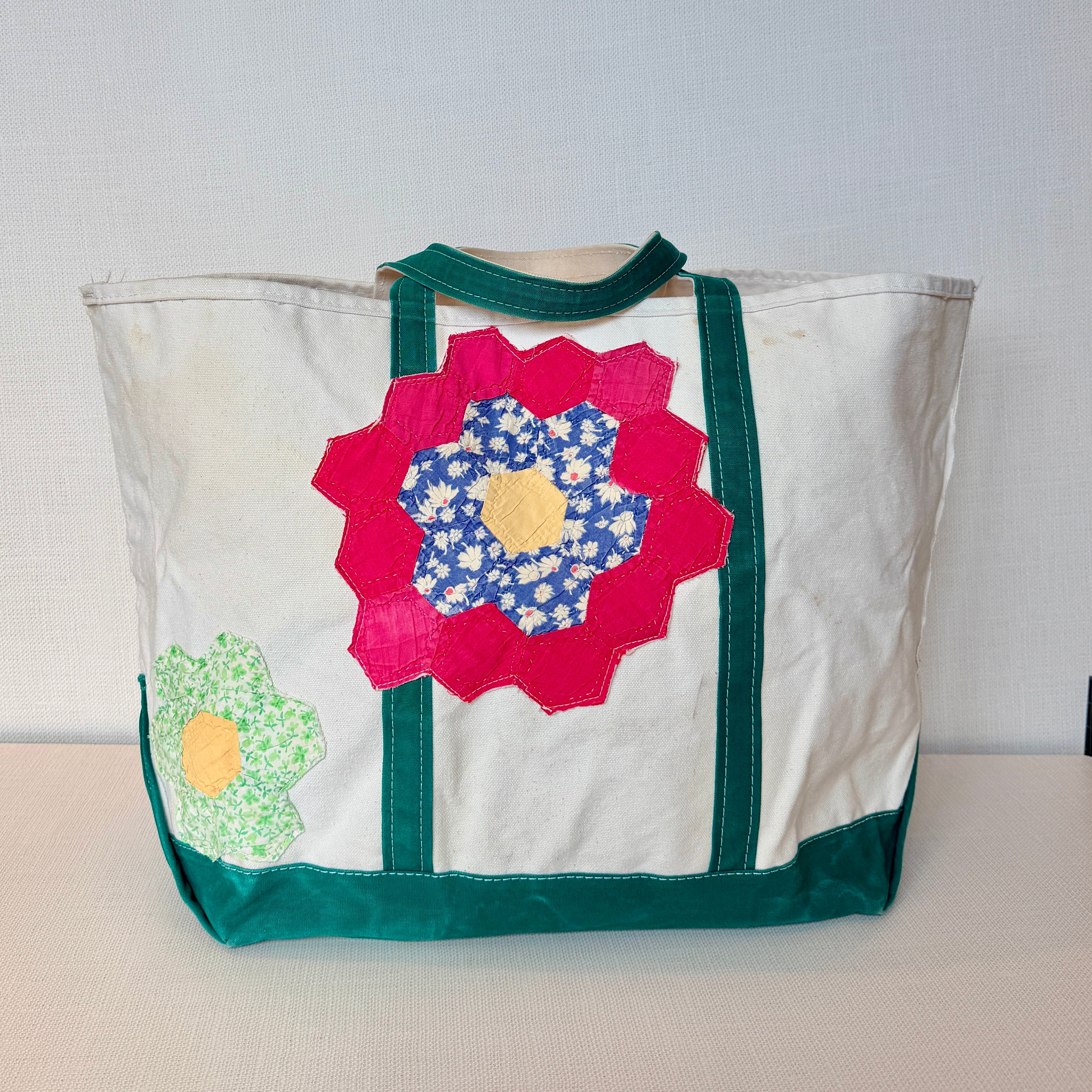 Salvaged Tote XL (Long Green Handles)