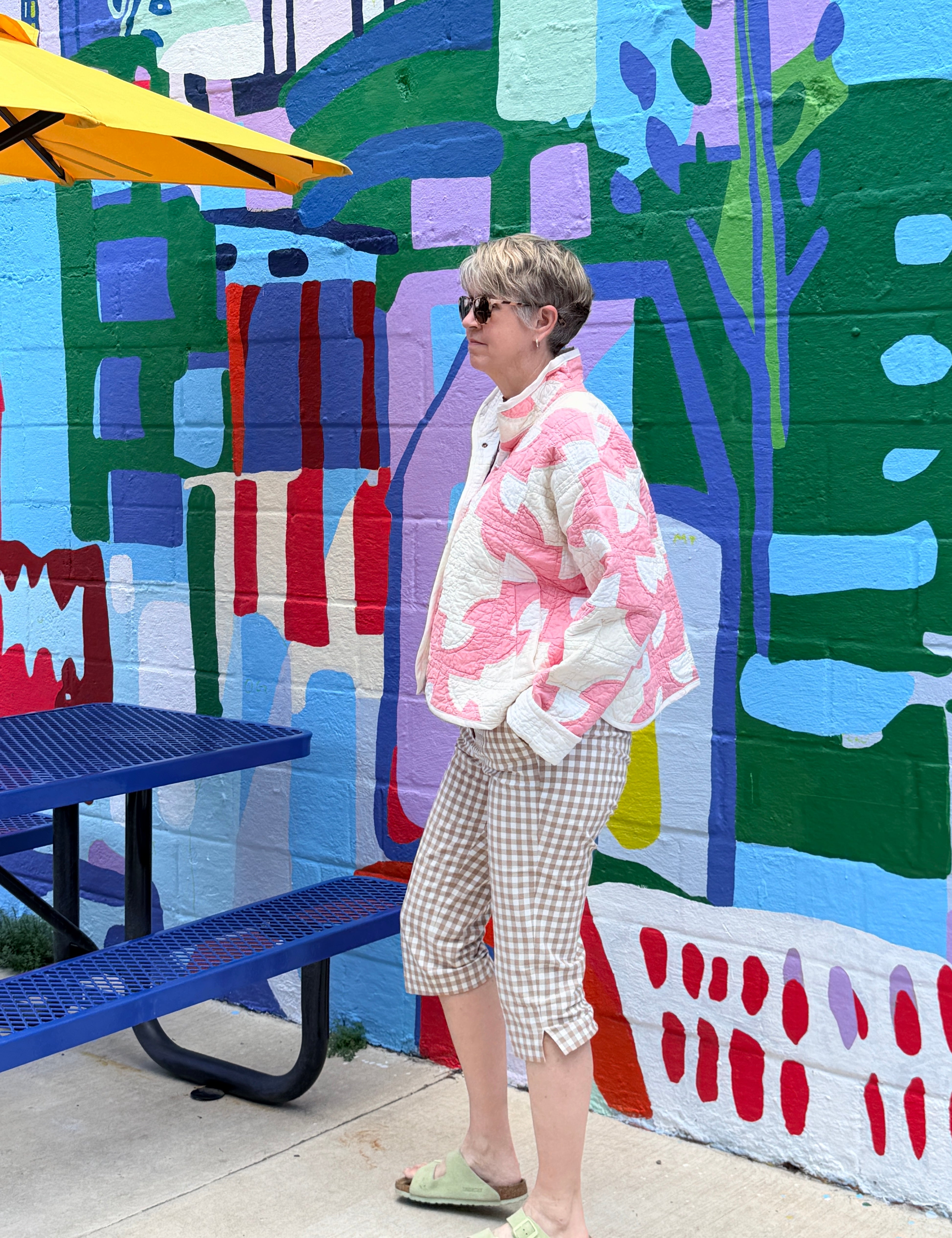 Stadium Jacket (M/L) (Pink Drunkard's Path)