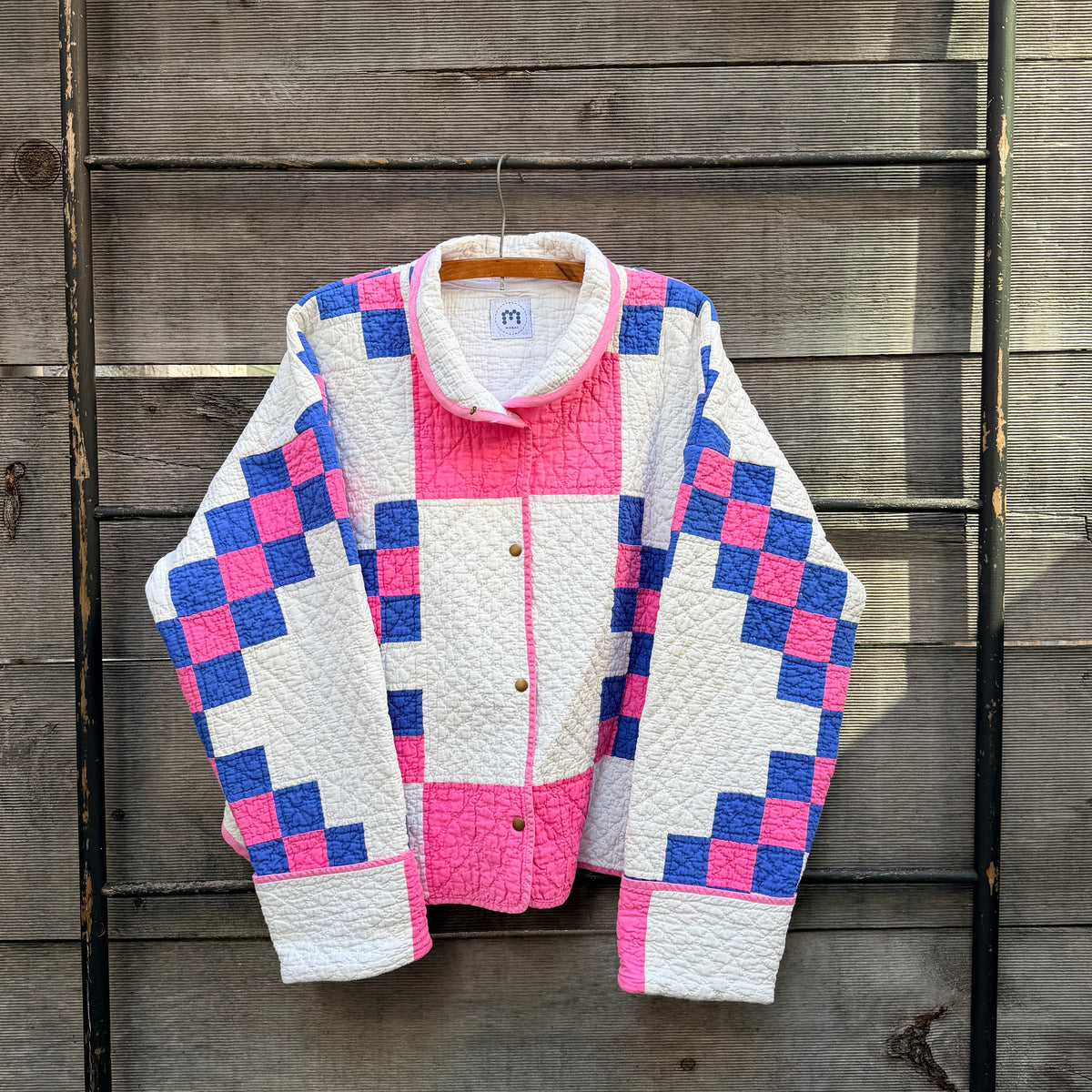 Stadium Jacket (M/L) (Pink & Blue Irish Chain)