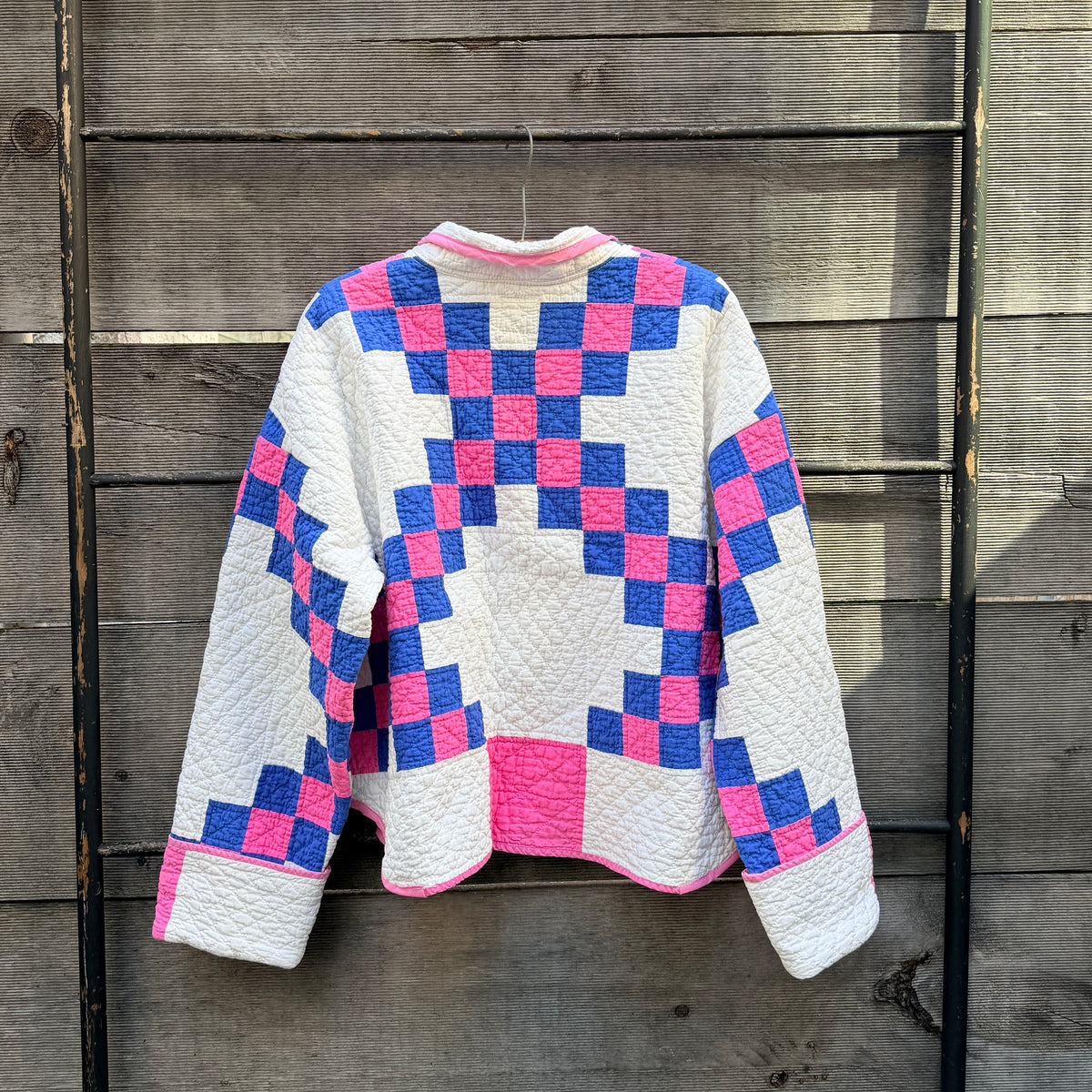 Stadium Jacket (M/L) (Pink & Blue Irish Chain)