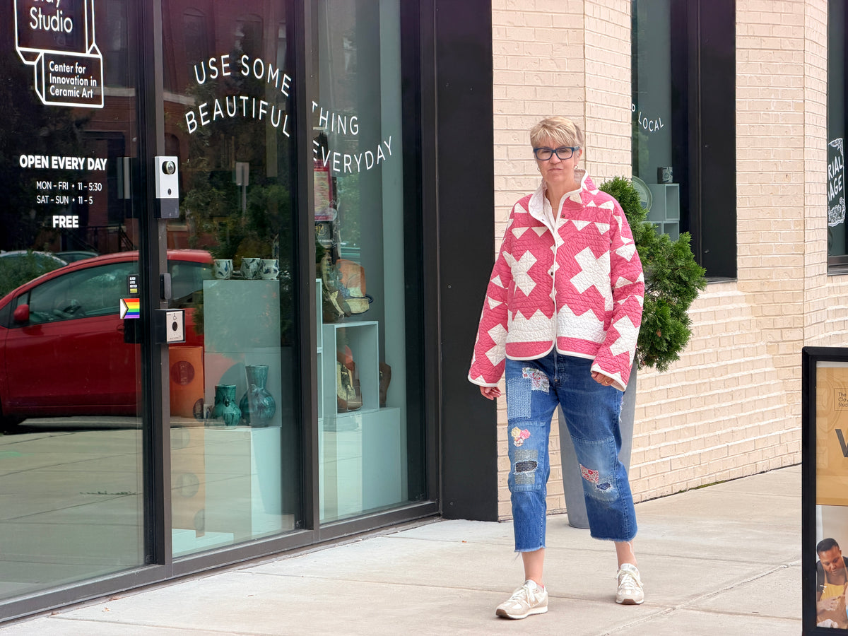 Stadium Jacket (M/L) (Pink Barn Door)