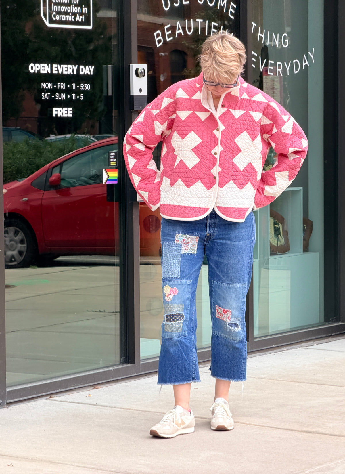 Stadium Jacket (M/L) (Pink Barn Door)