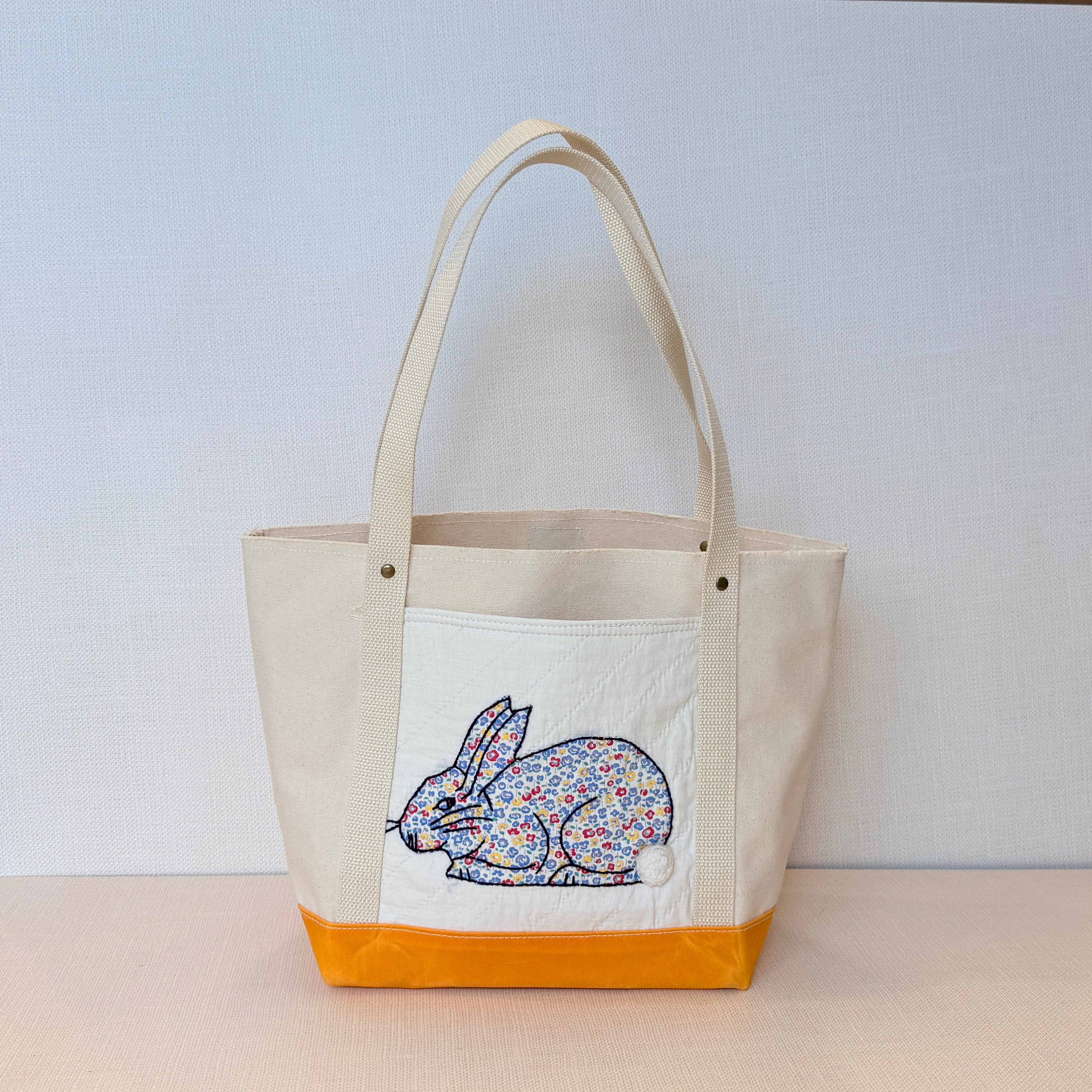 The Skipper Pocket Tote  (Yellow/Orange Canvas)
