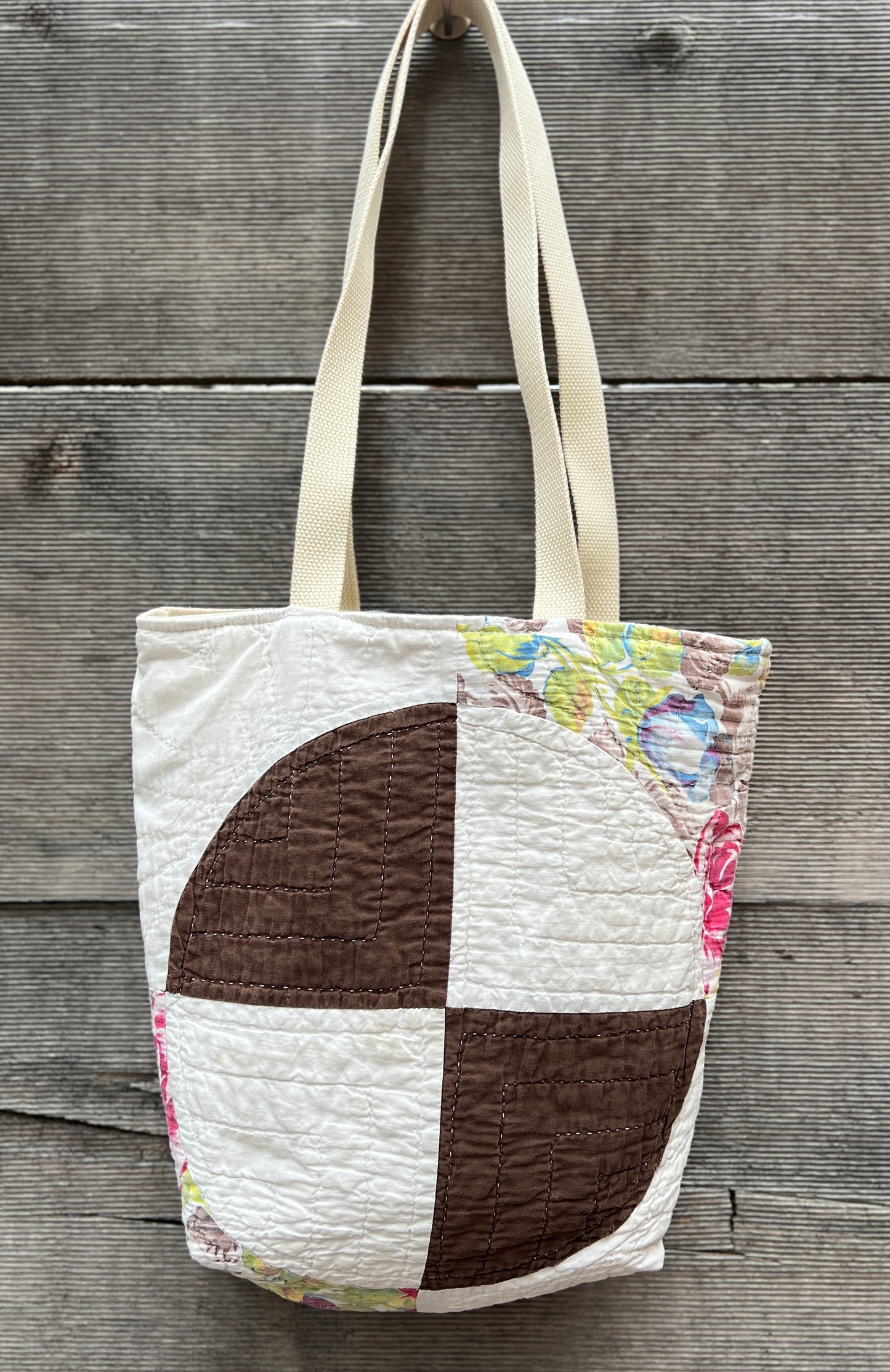 Studio Tote (Blue & Brown Drunkard's Path)