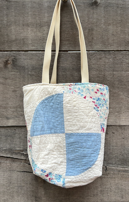 Studio Tote (Blue & Brown Drunkard's Path)