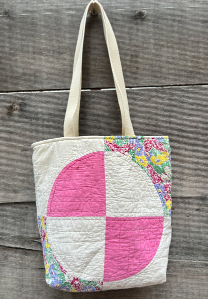 Studio Tote (Pink & Green Drunkard's Path)