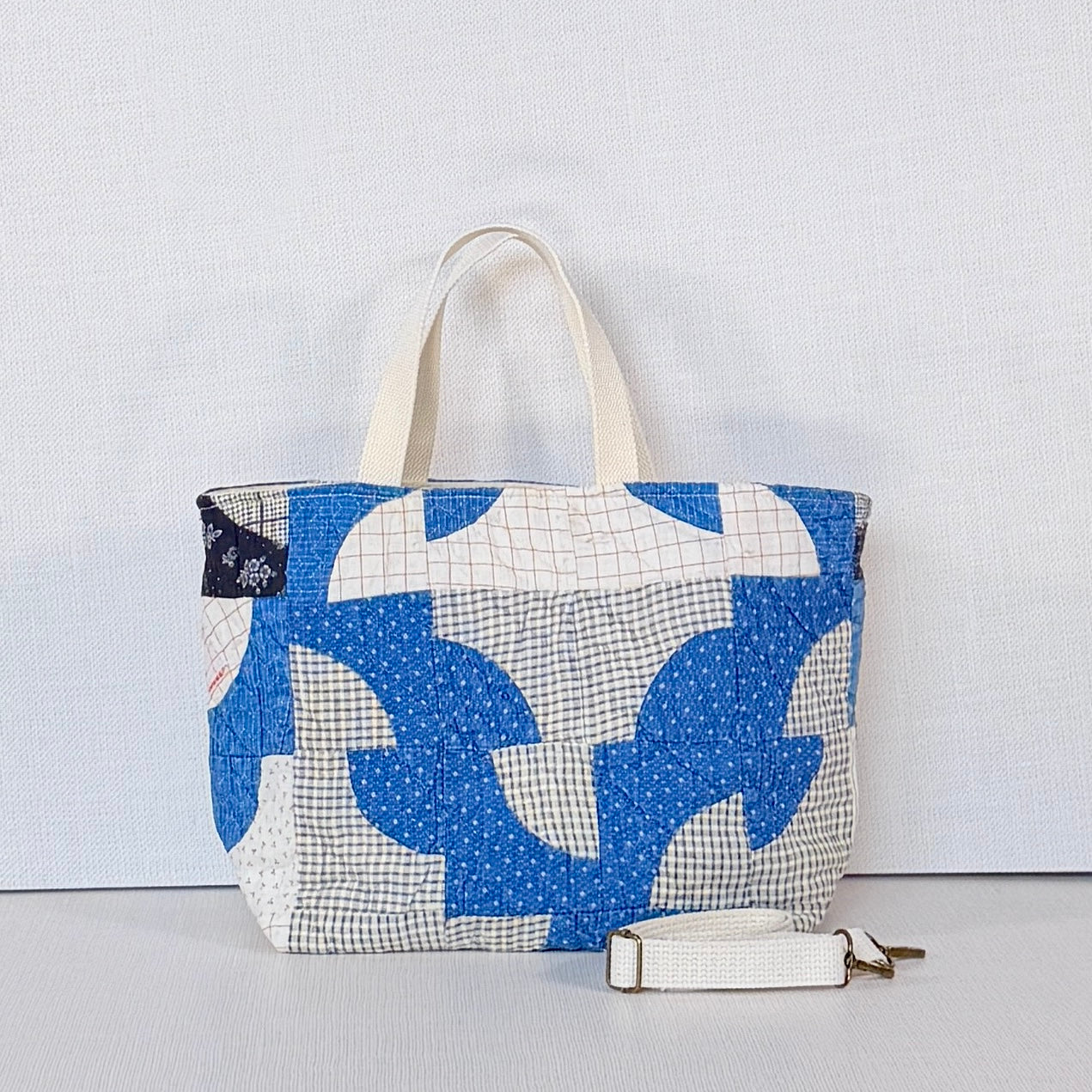 Studio Tote (Black & Indigo Drunkard's Path)