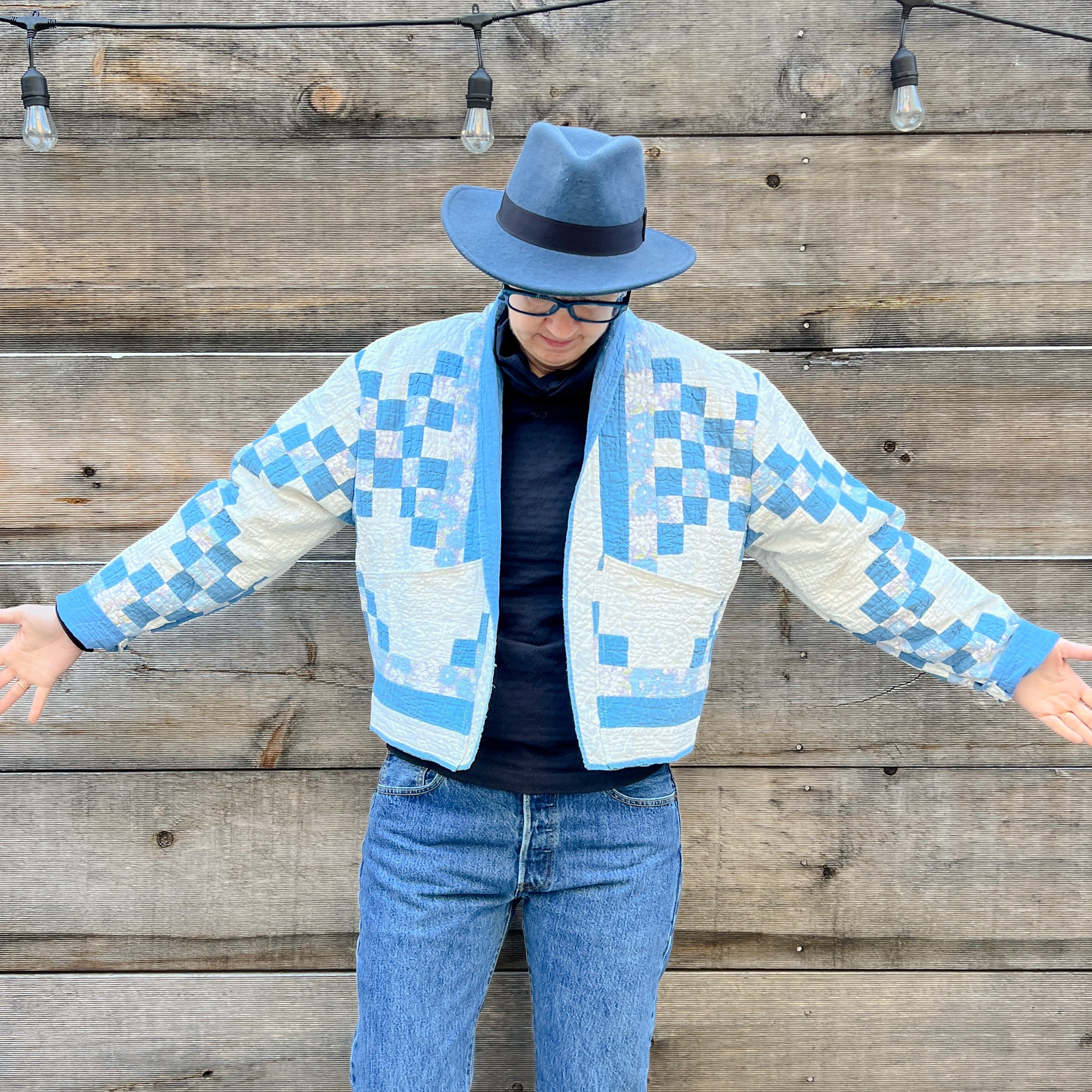 Spring Quilt Jacket (Blue Irish Chain)