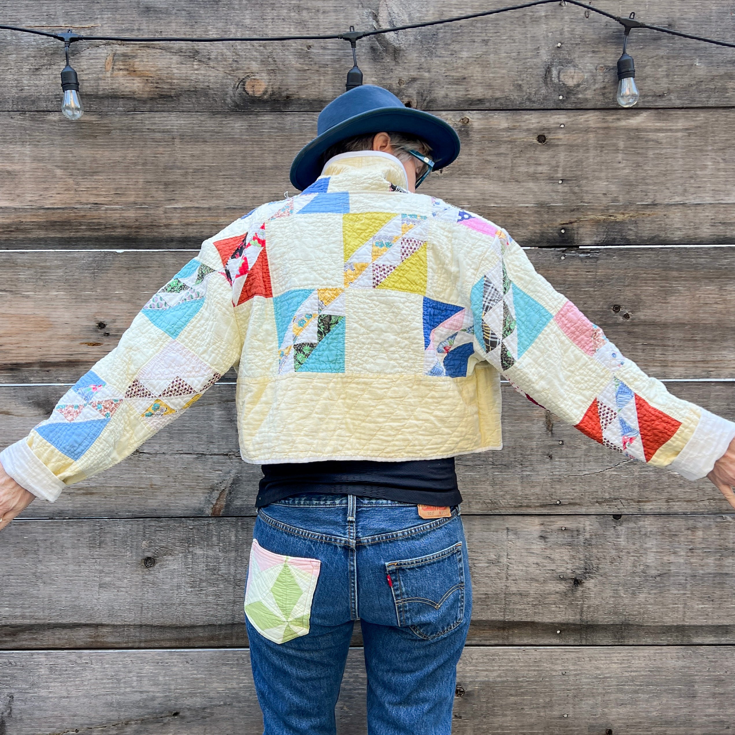 Spring Quilt Jacket (Light Yellow Flying Geese)