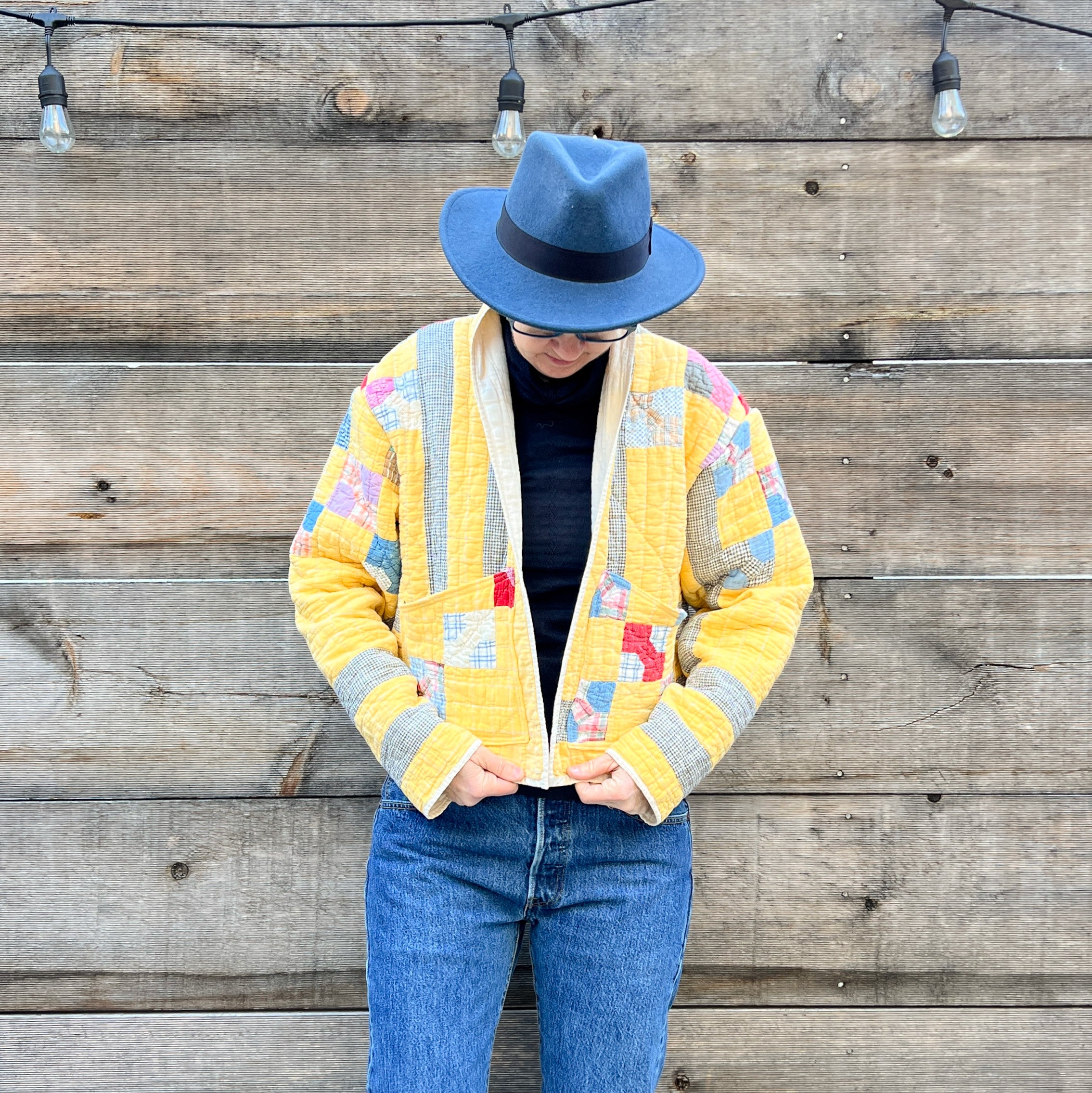 Spring Quilt Jacket (Yellow Bowtie)