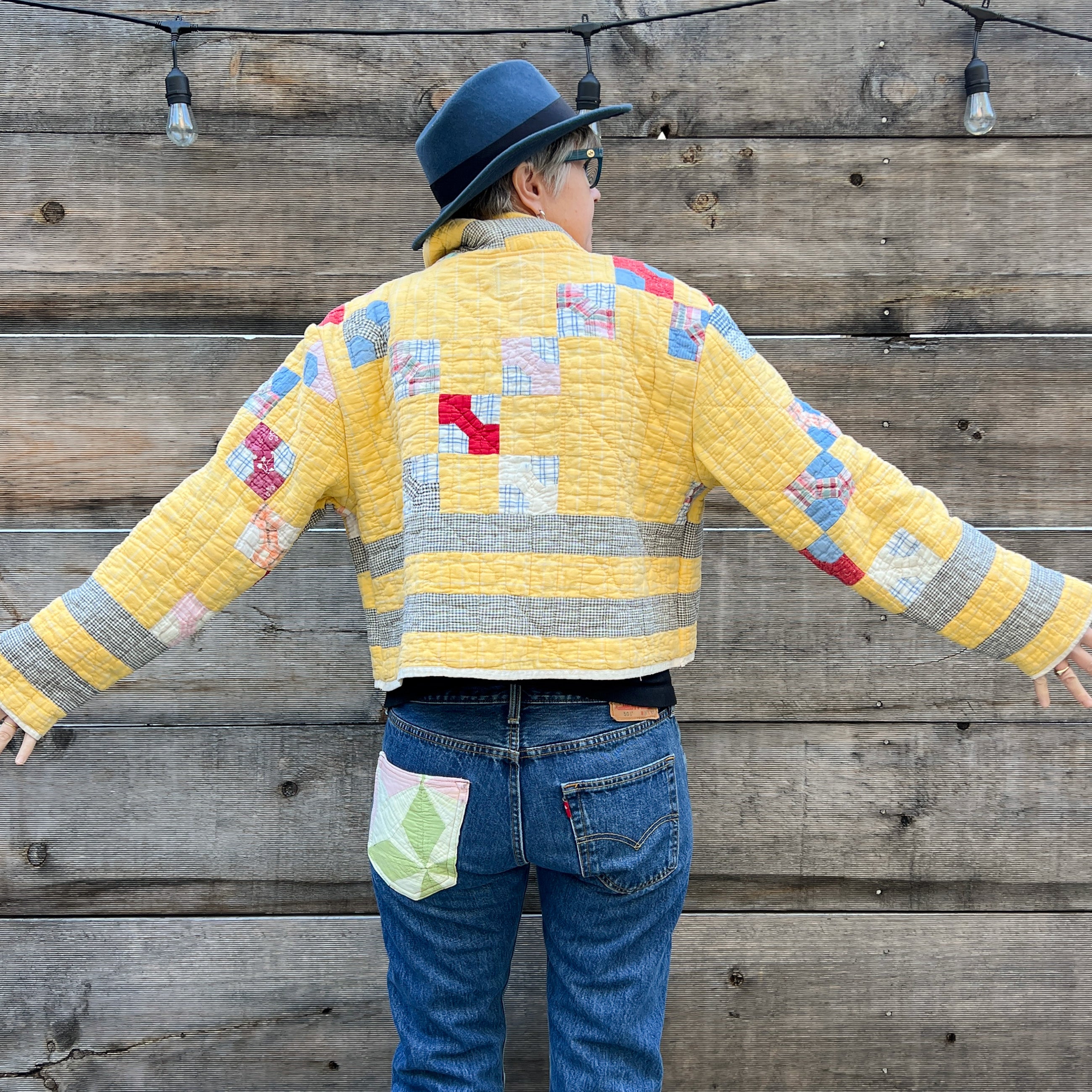 Spring Quilt Jacket (Yellow Bowtie)