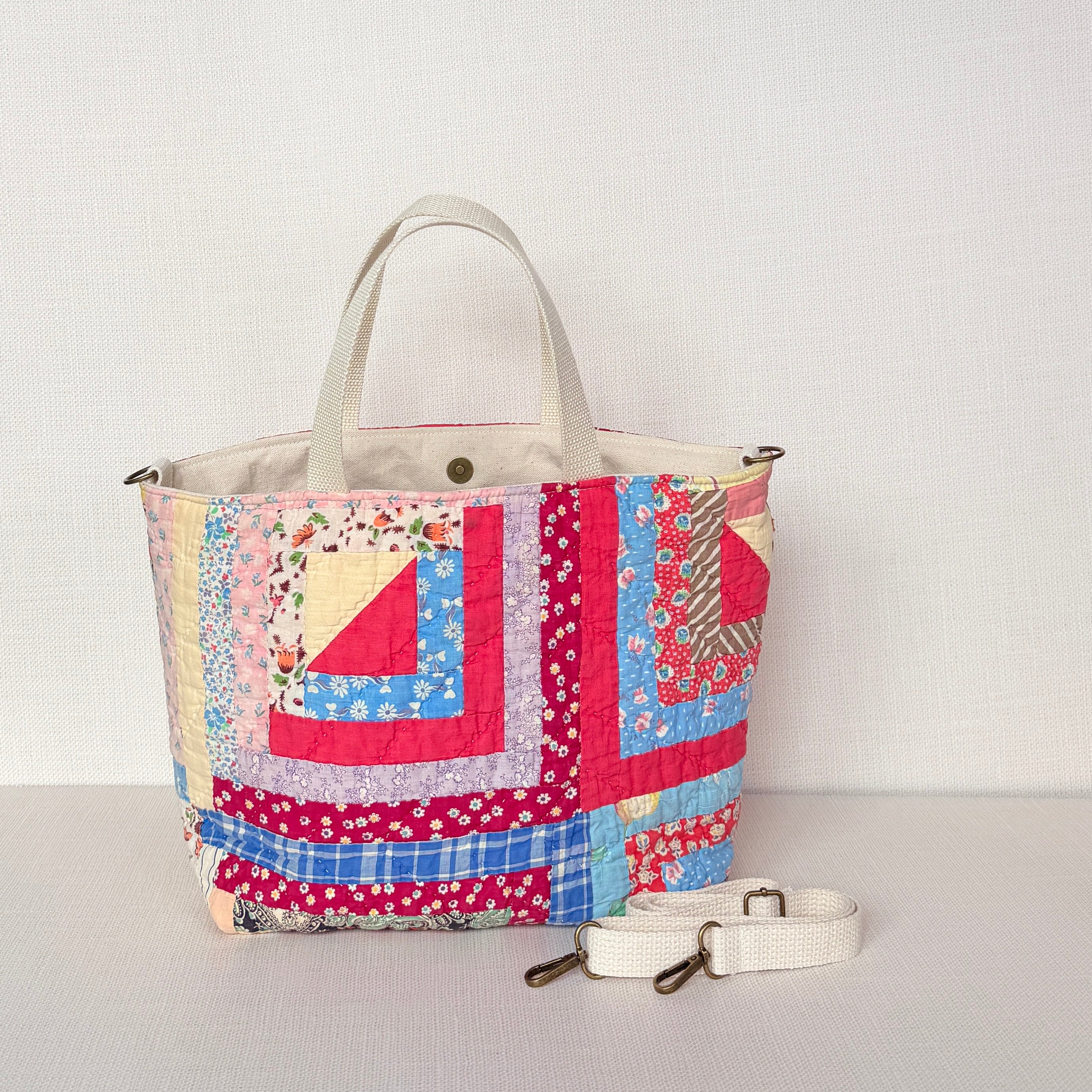 Studio Tote (Red & Yellow Log Cabin-1)