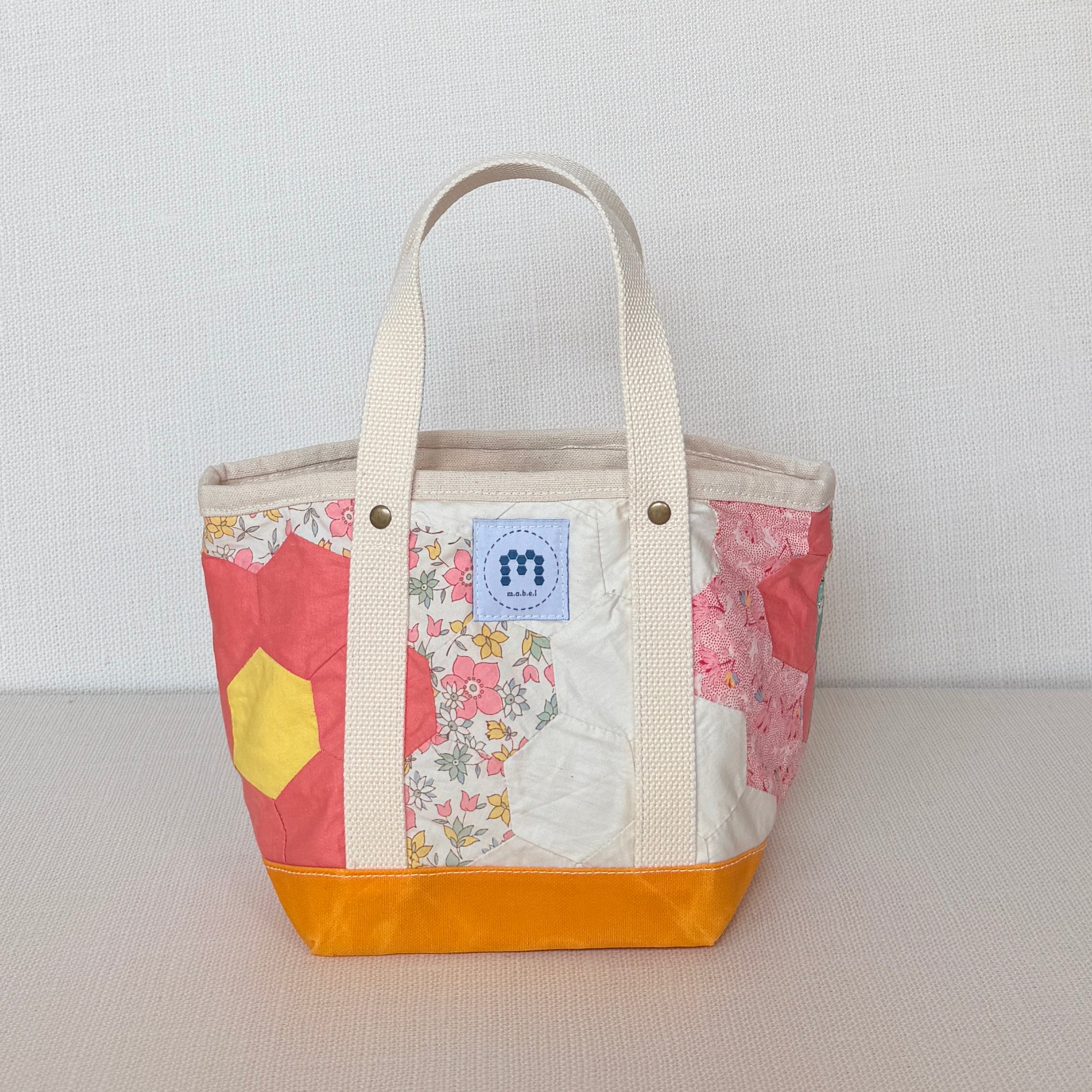Waxed Canvas Tote-Small (Yellow Canvas with Green)