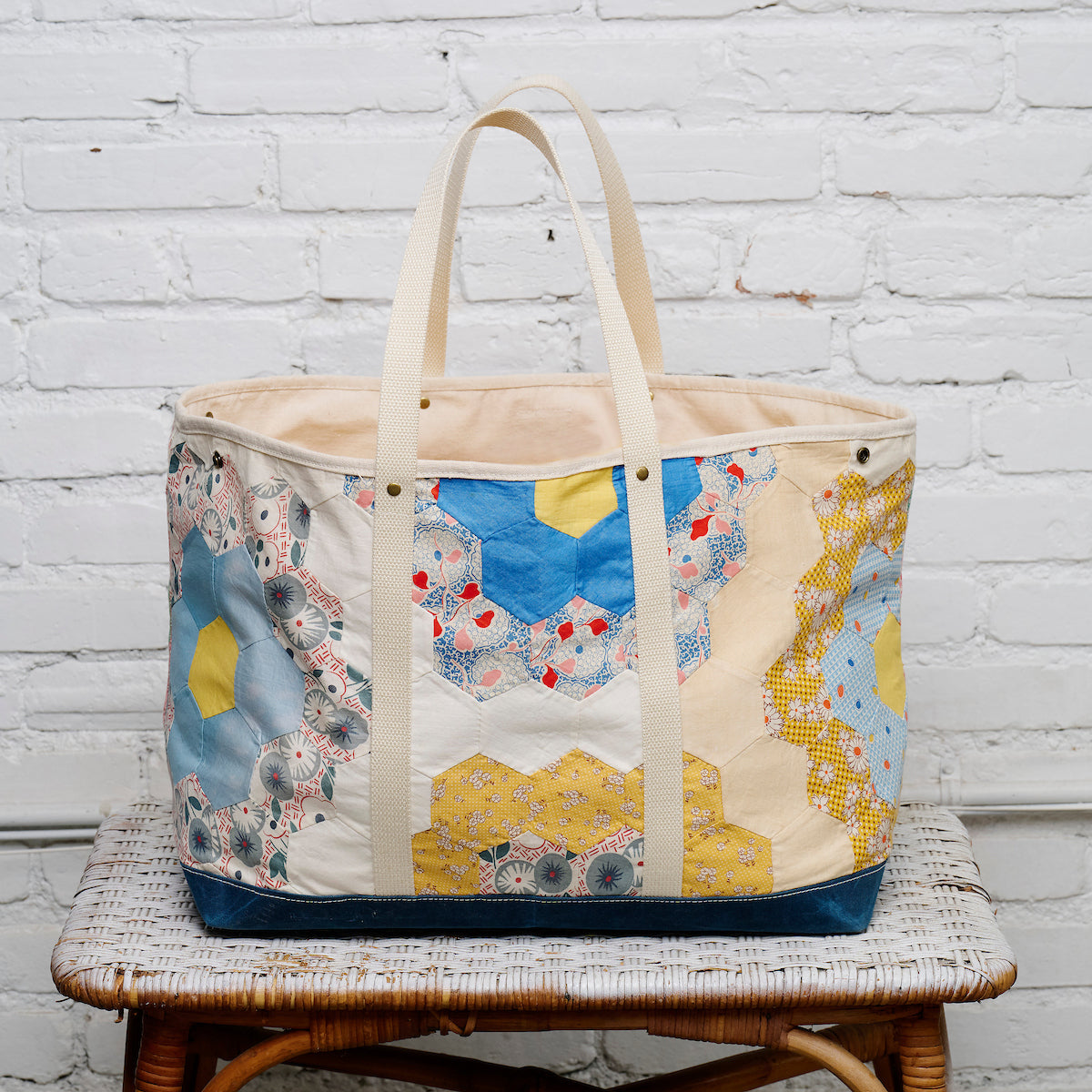 Waxed Canvas Tote Large (Blue #1)