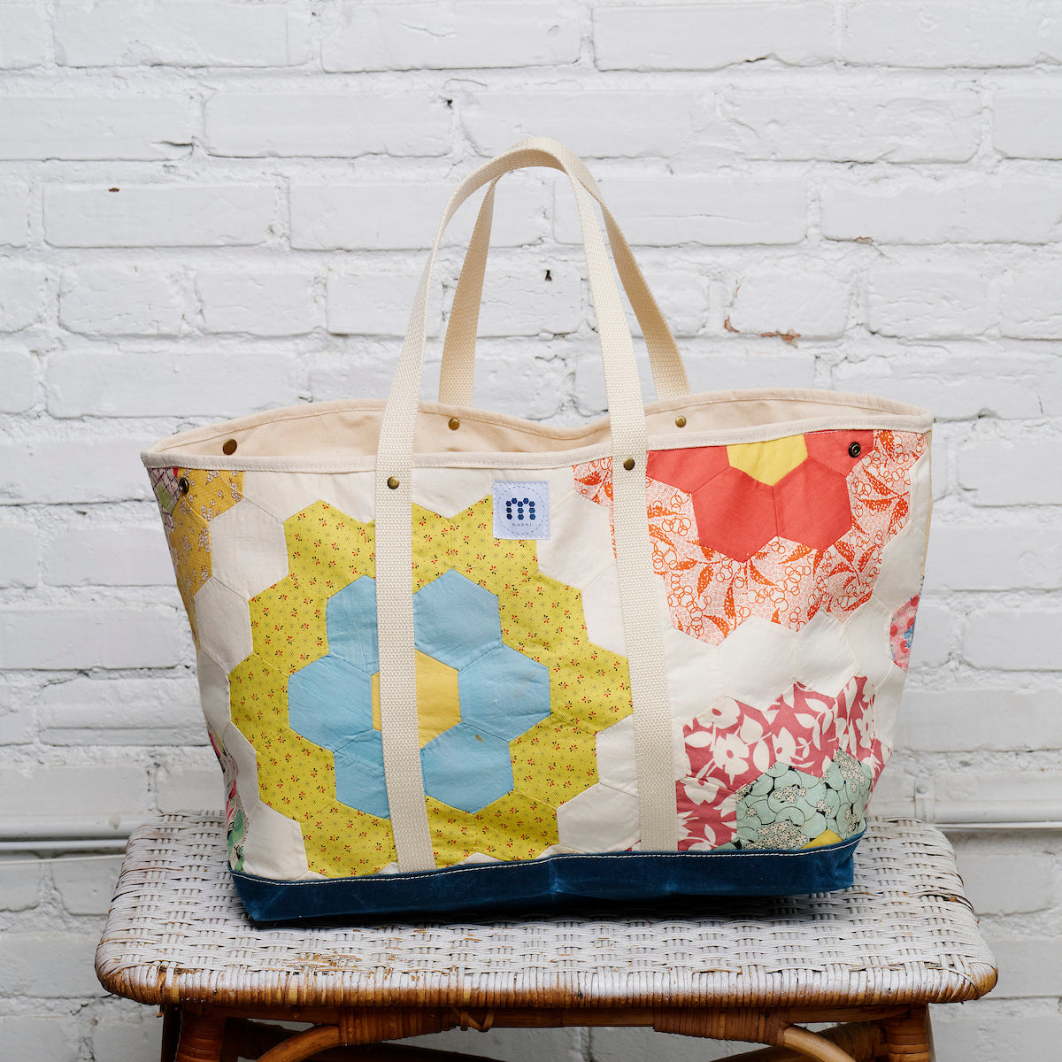 Waxed Canvas Tote Large (Blue #5)