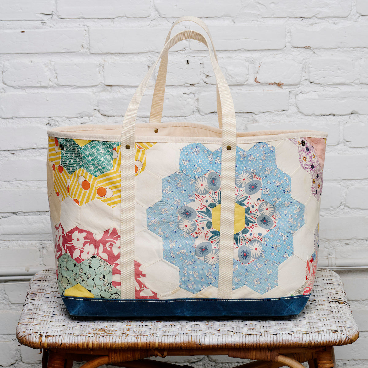 Waxed Canvas Tote Large (Blue #5)