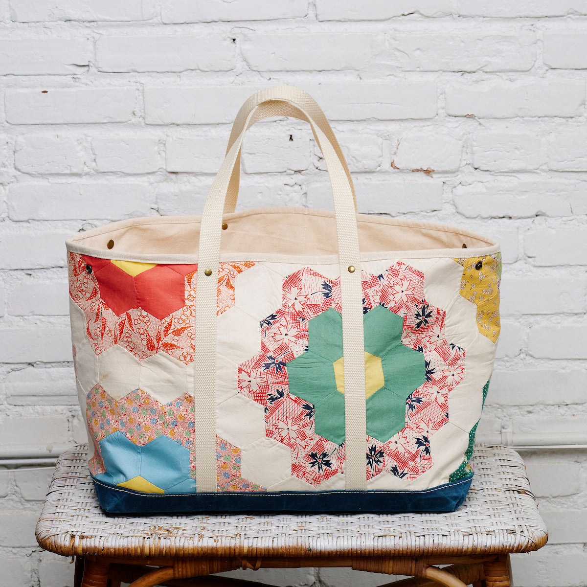 Waxed Canvas Tote Large (Blue #8)