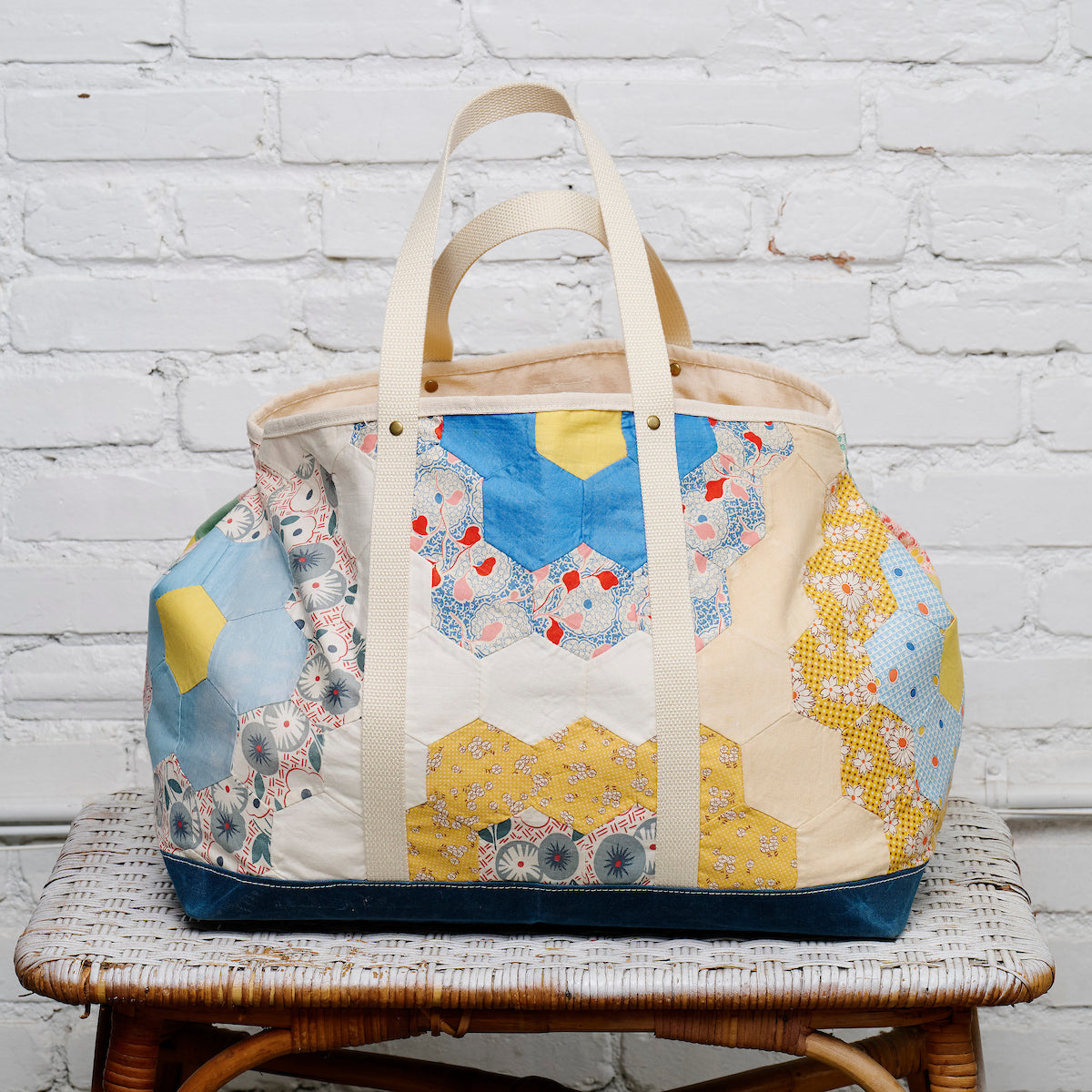 Waxed Canvas Tote Large (Blue #5)