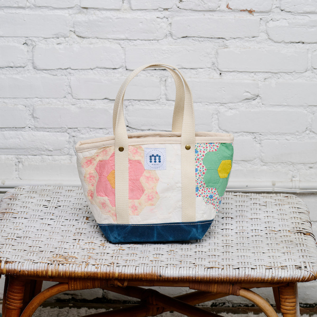 Waxed Canvas Tote Small (Blue #2)