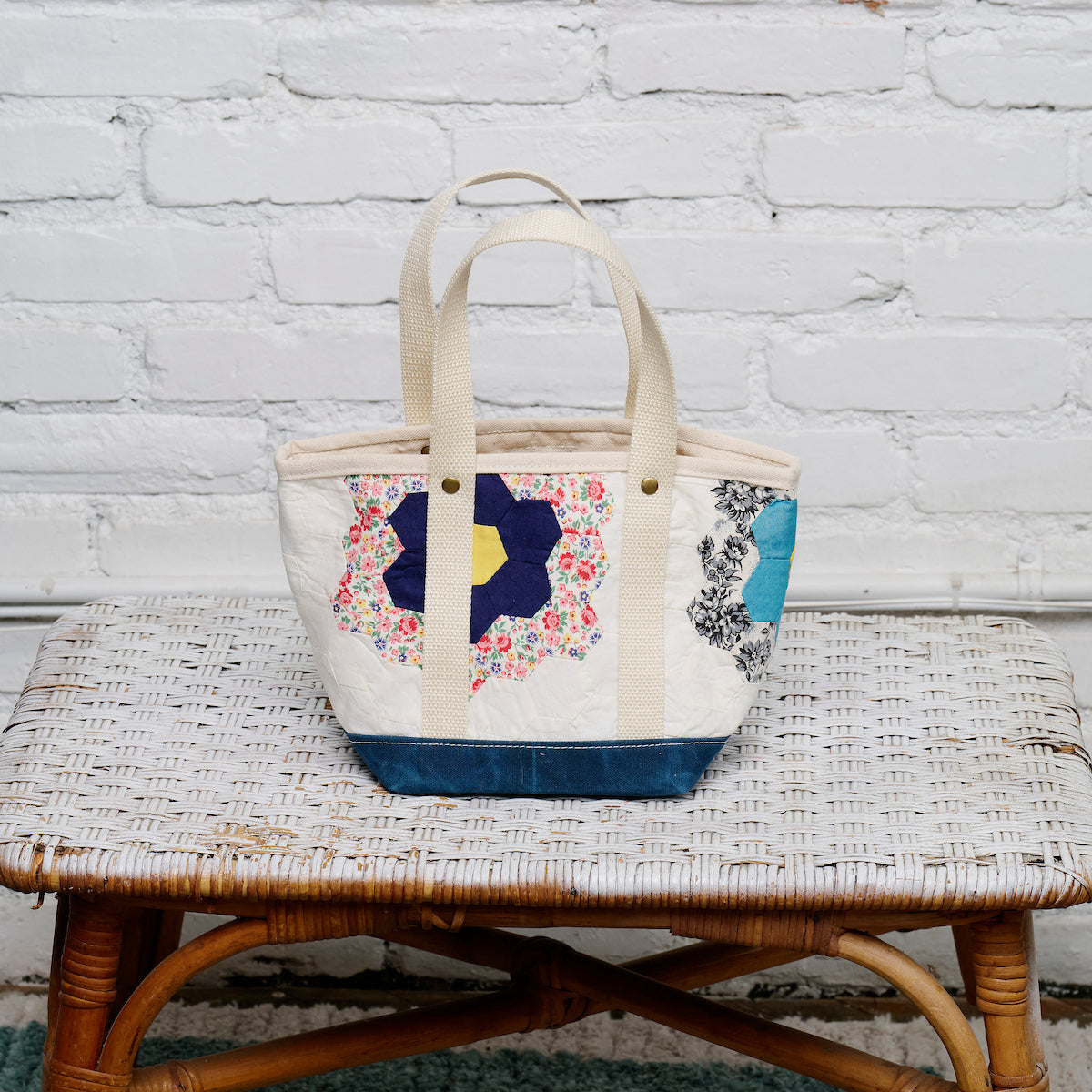 Waxed Canvas Tote Small (Blue #2)