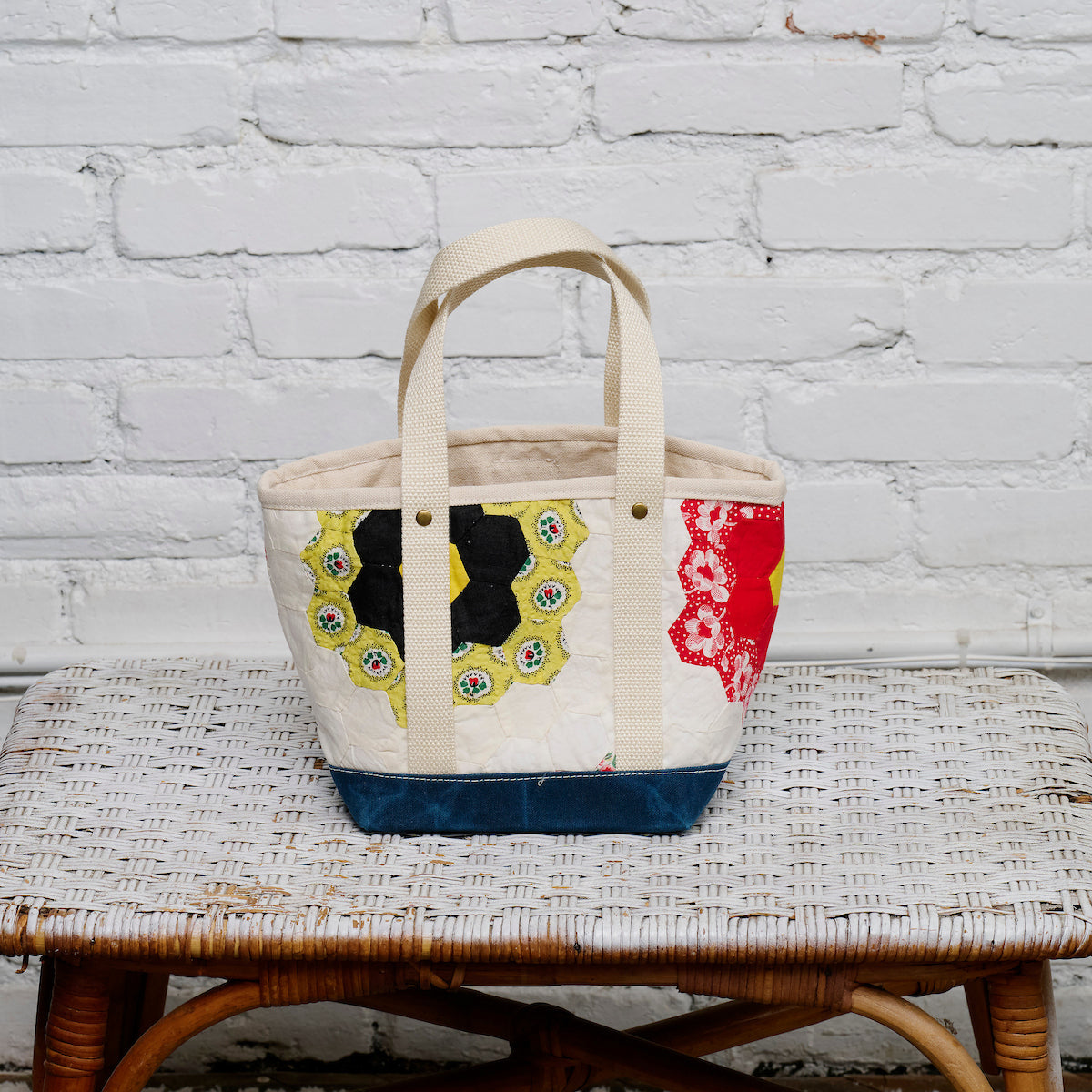 Waxed Canvas Tote Small (Blue #3)