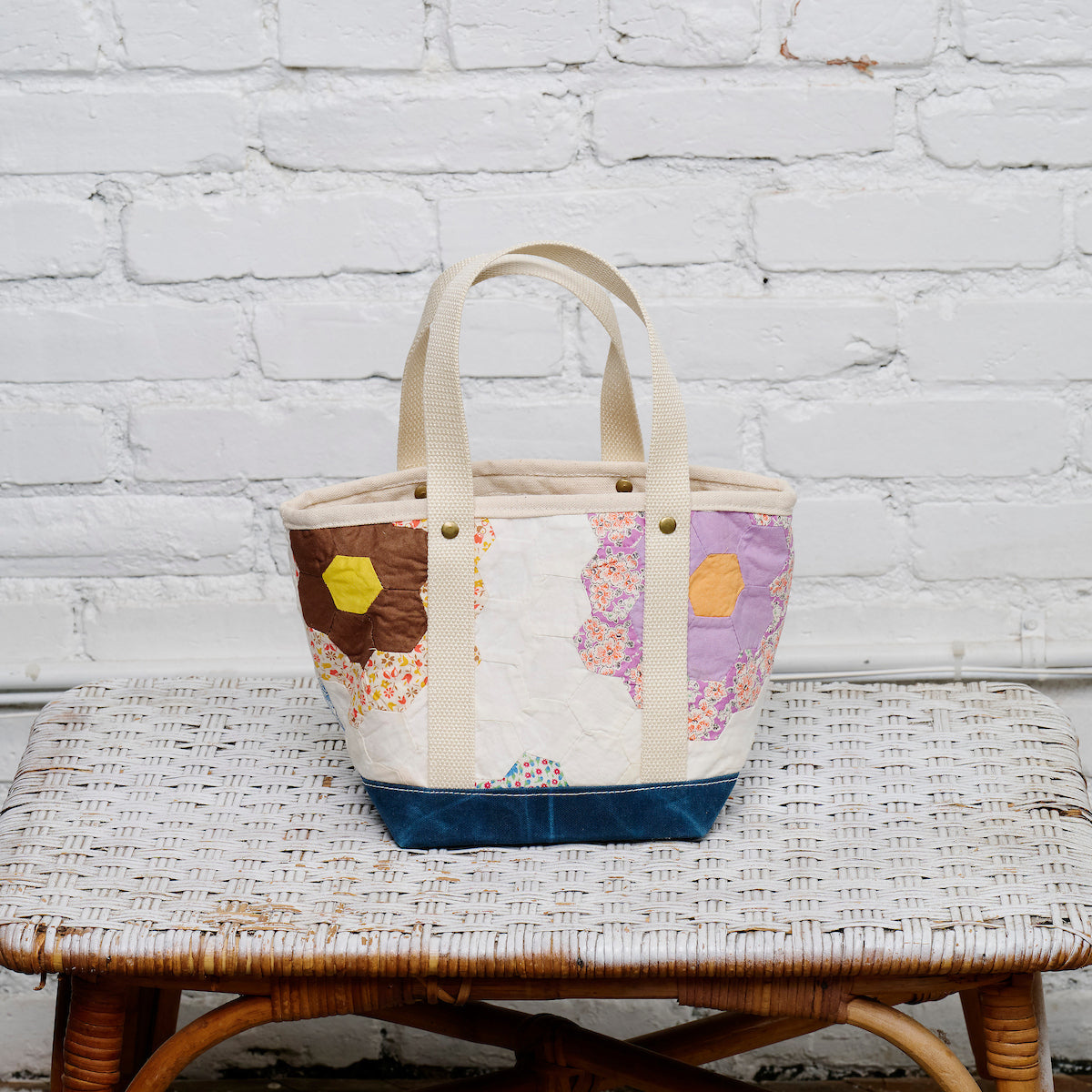 Waxed Canvas Tote Small (Blue #4)