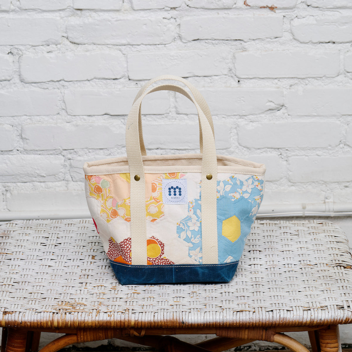 Waxed Canvas Tote Small (Blue #8)