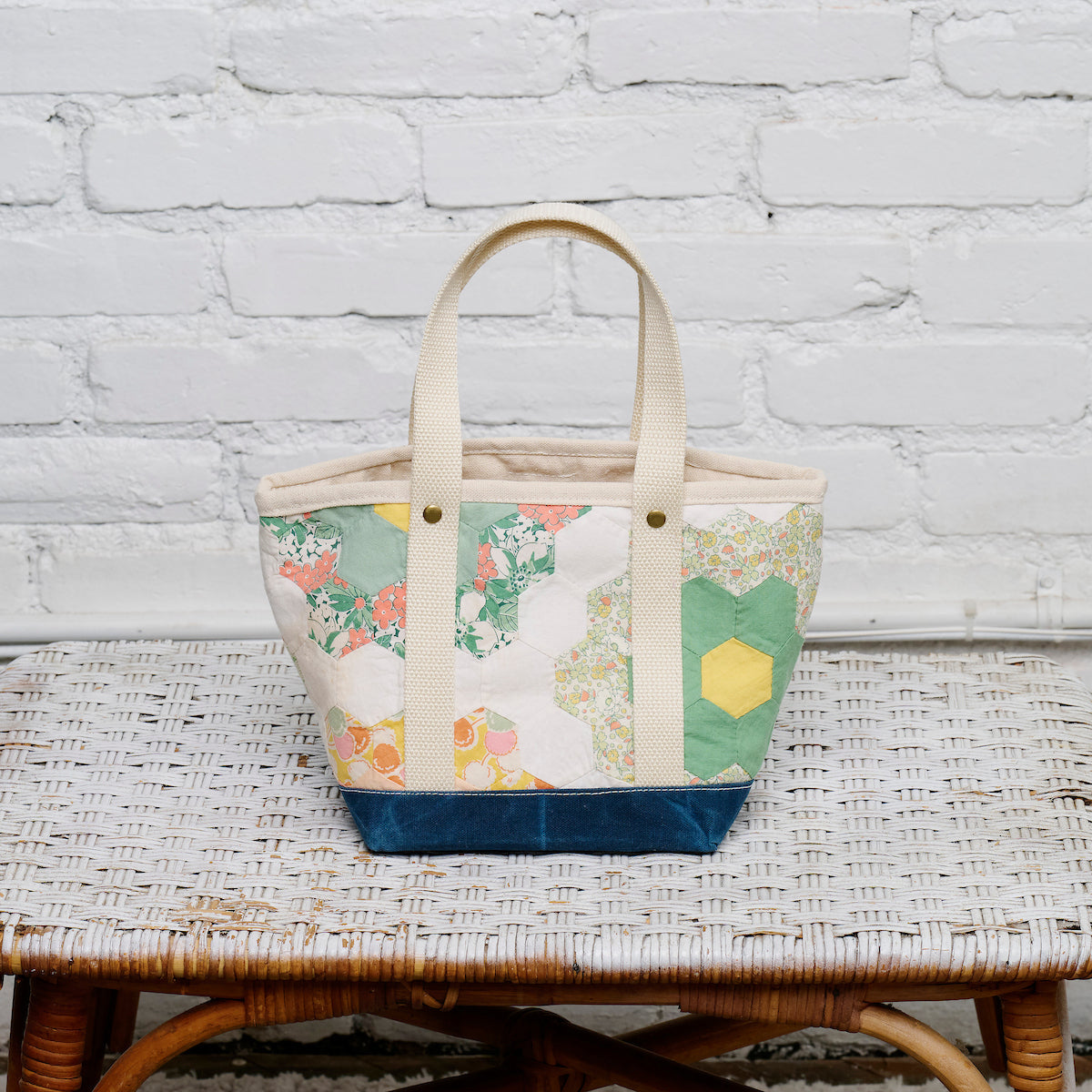 Waxed Canvas Tote Small (Blue #8)