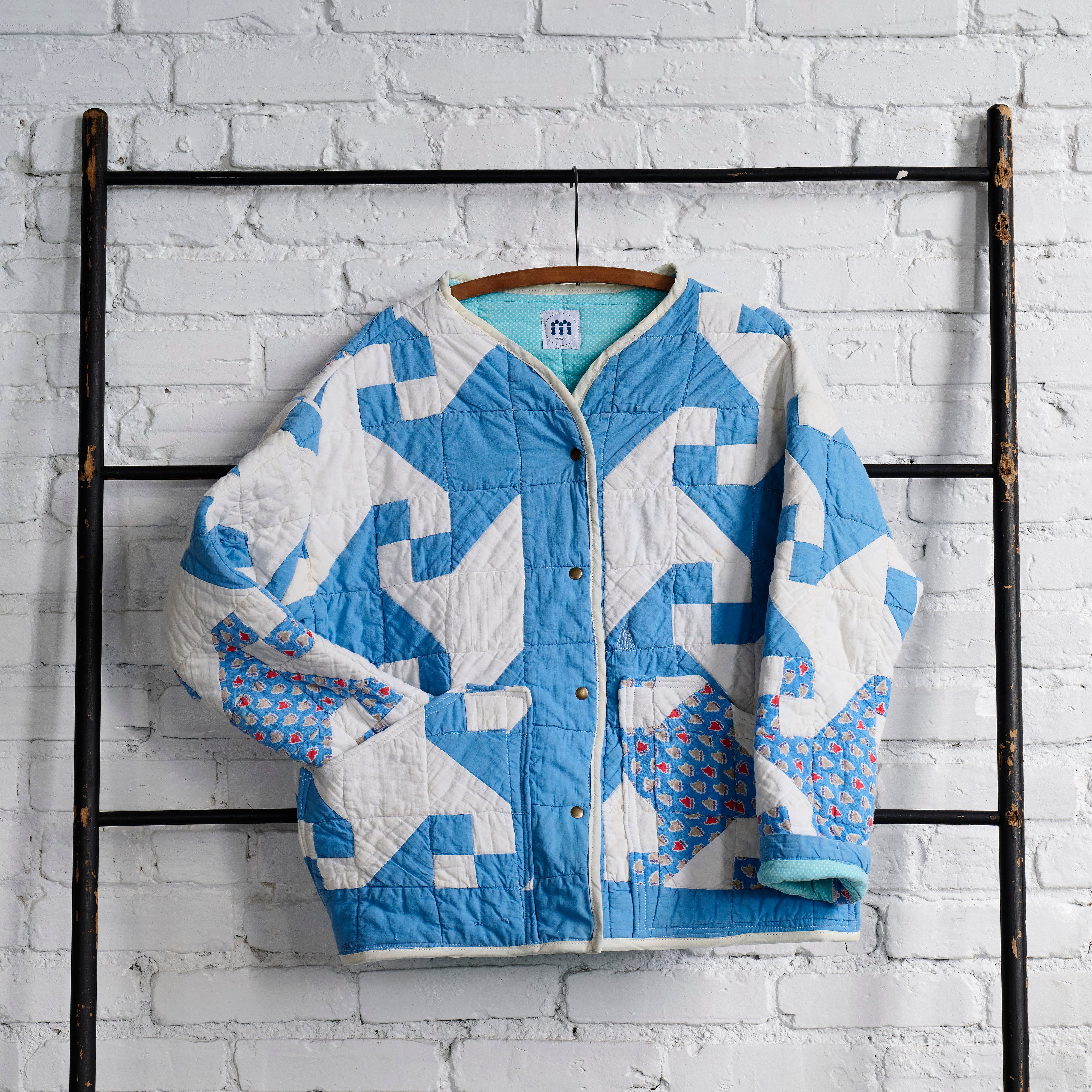 Blue Snail's Trail Quilt Coat