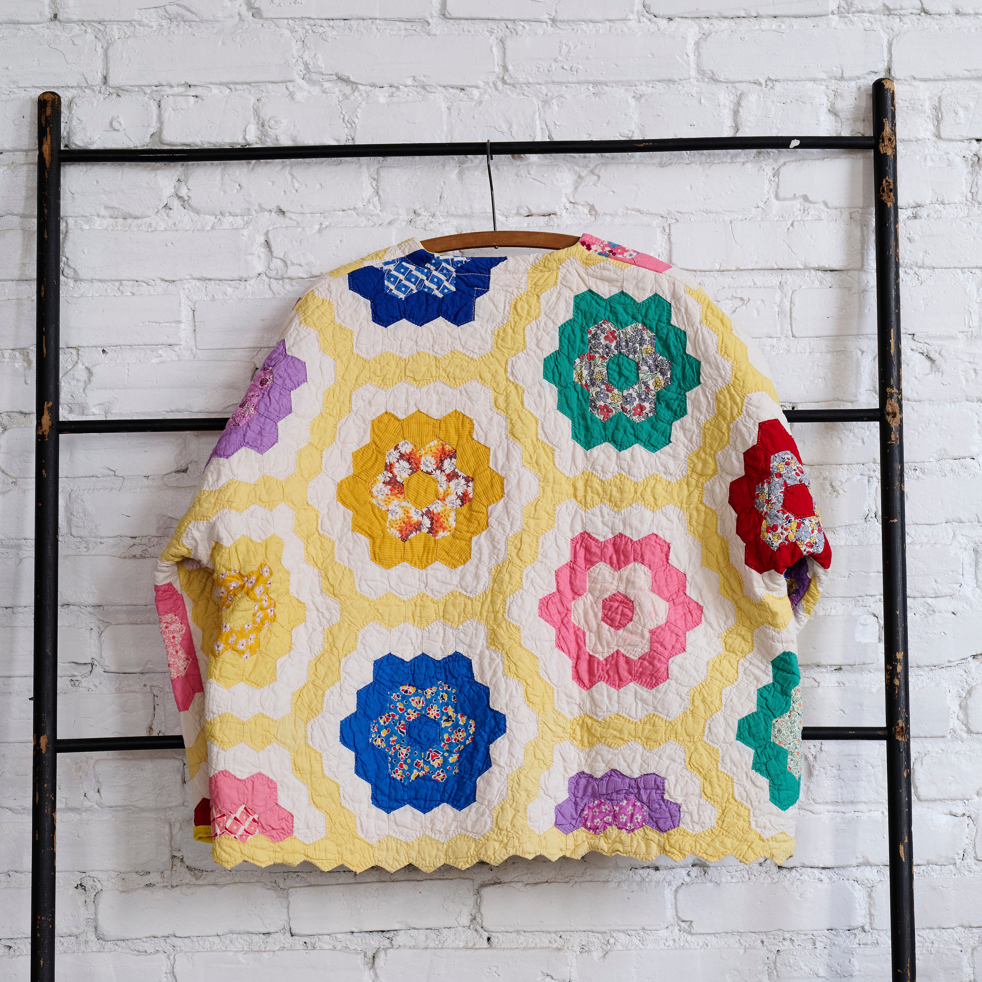Quilt Cardi (Grandma Flower Garden with Yellow)