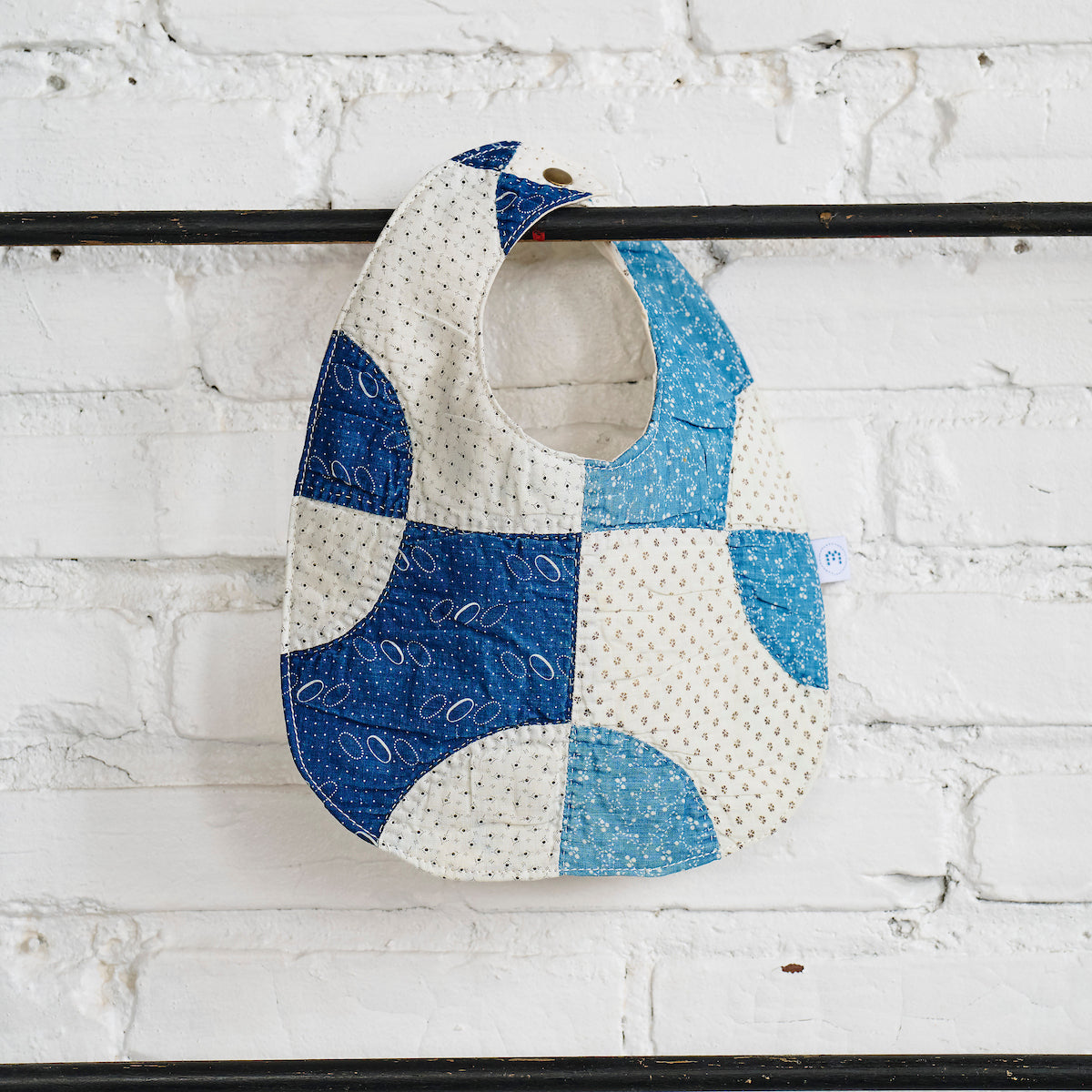Baby Bib (Indigo Drunkard's Path)