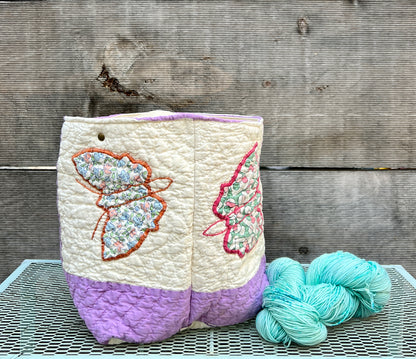 Quilt Bin (Butterflies with Purple Sashing)