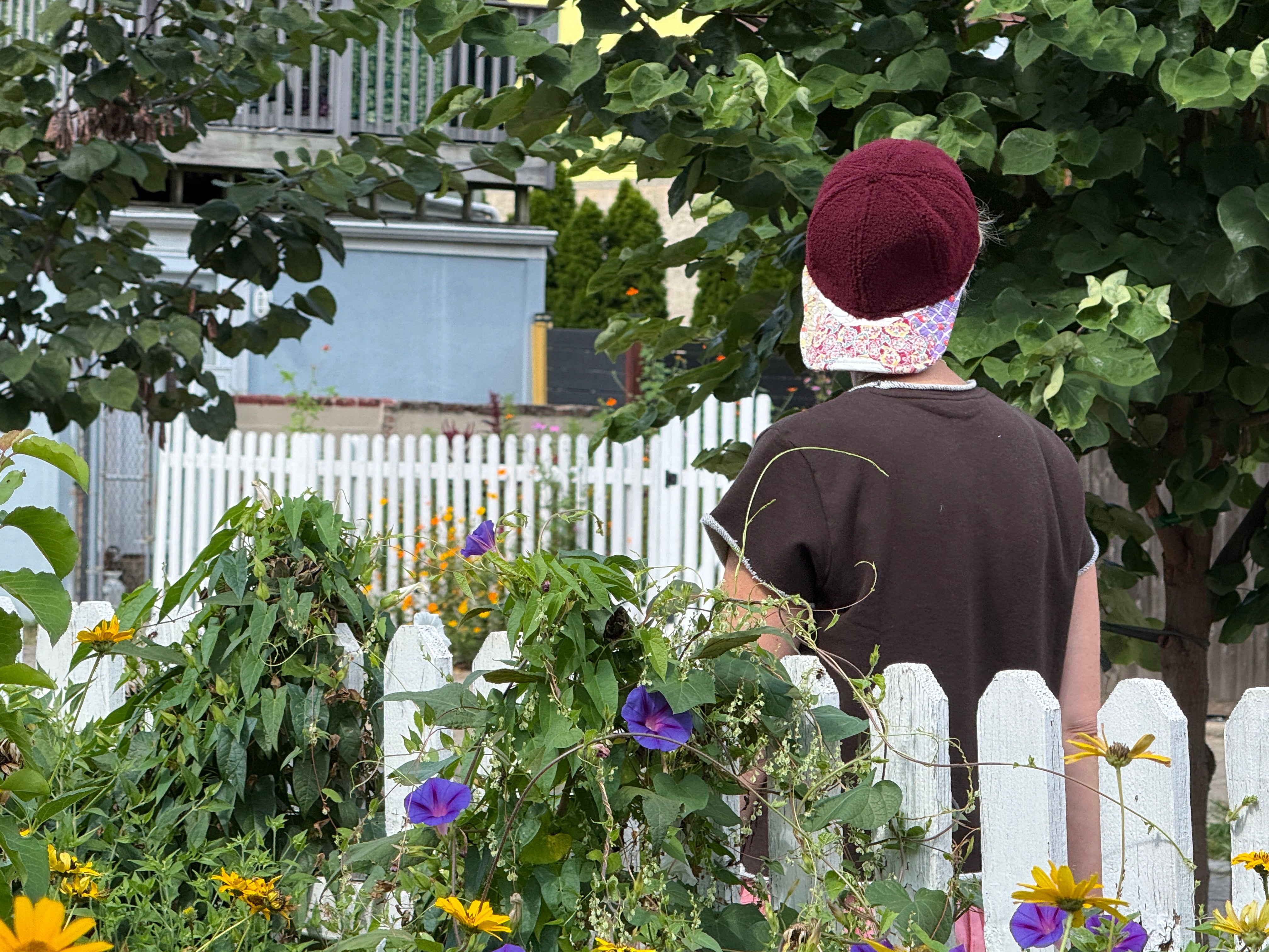 Wooly Quilt Caps (Mustard with Dresden Plate)