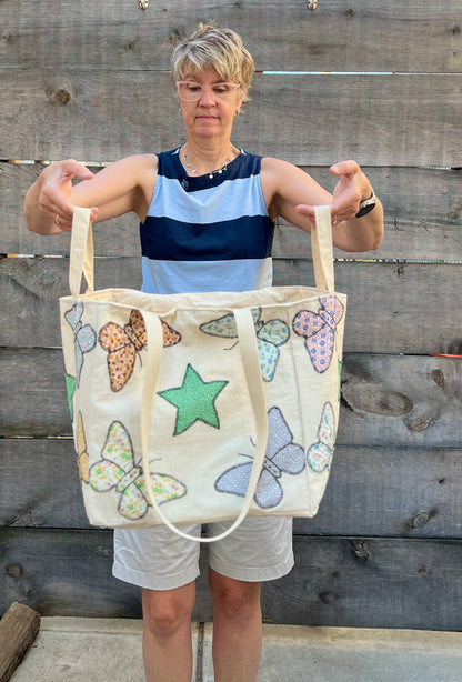 Cubed Tote _Butterflies with Stars