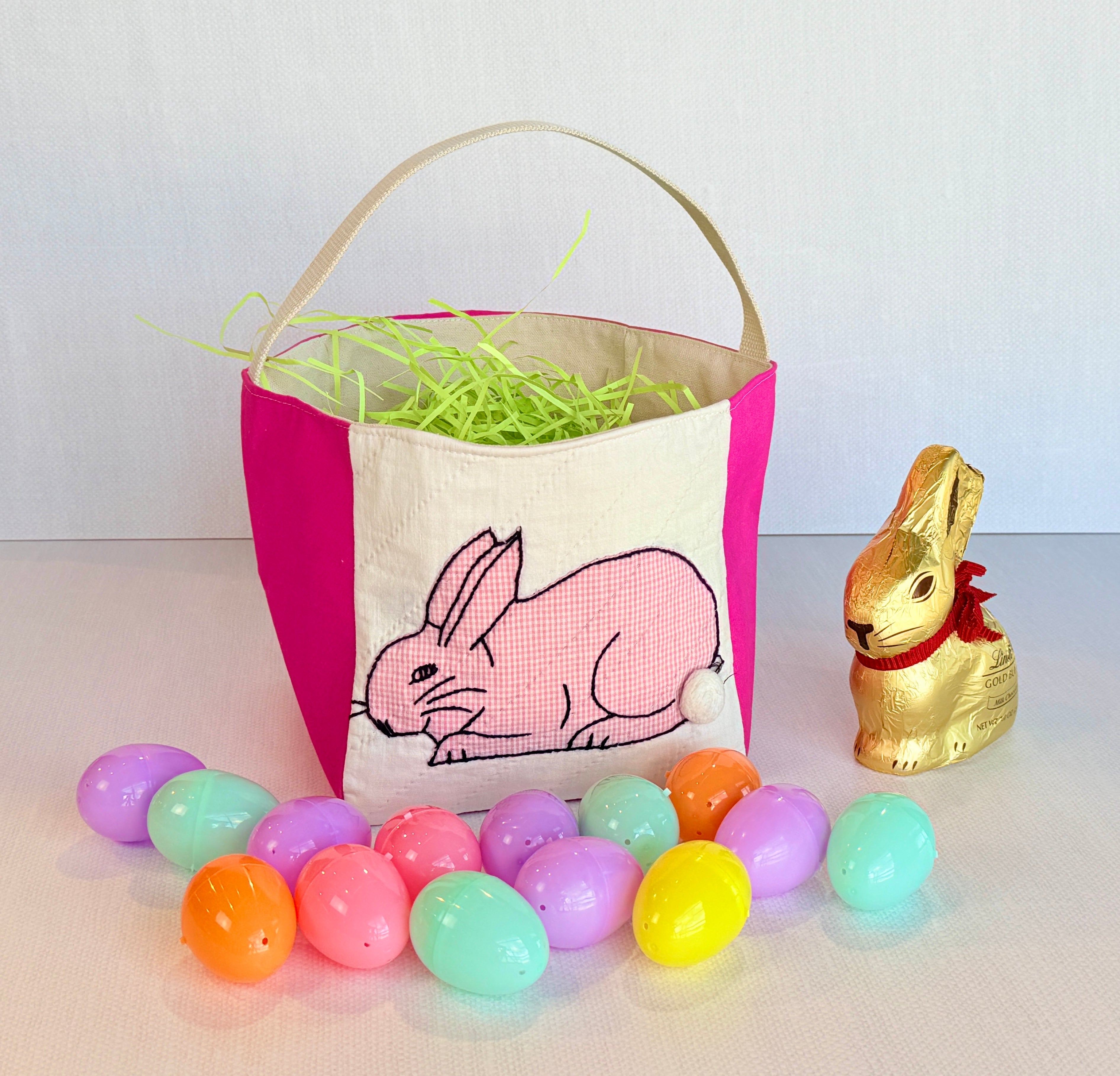 Bunny Basket (Fuschia with Pink Bunny)