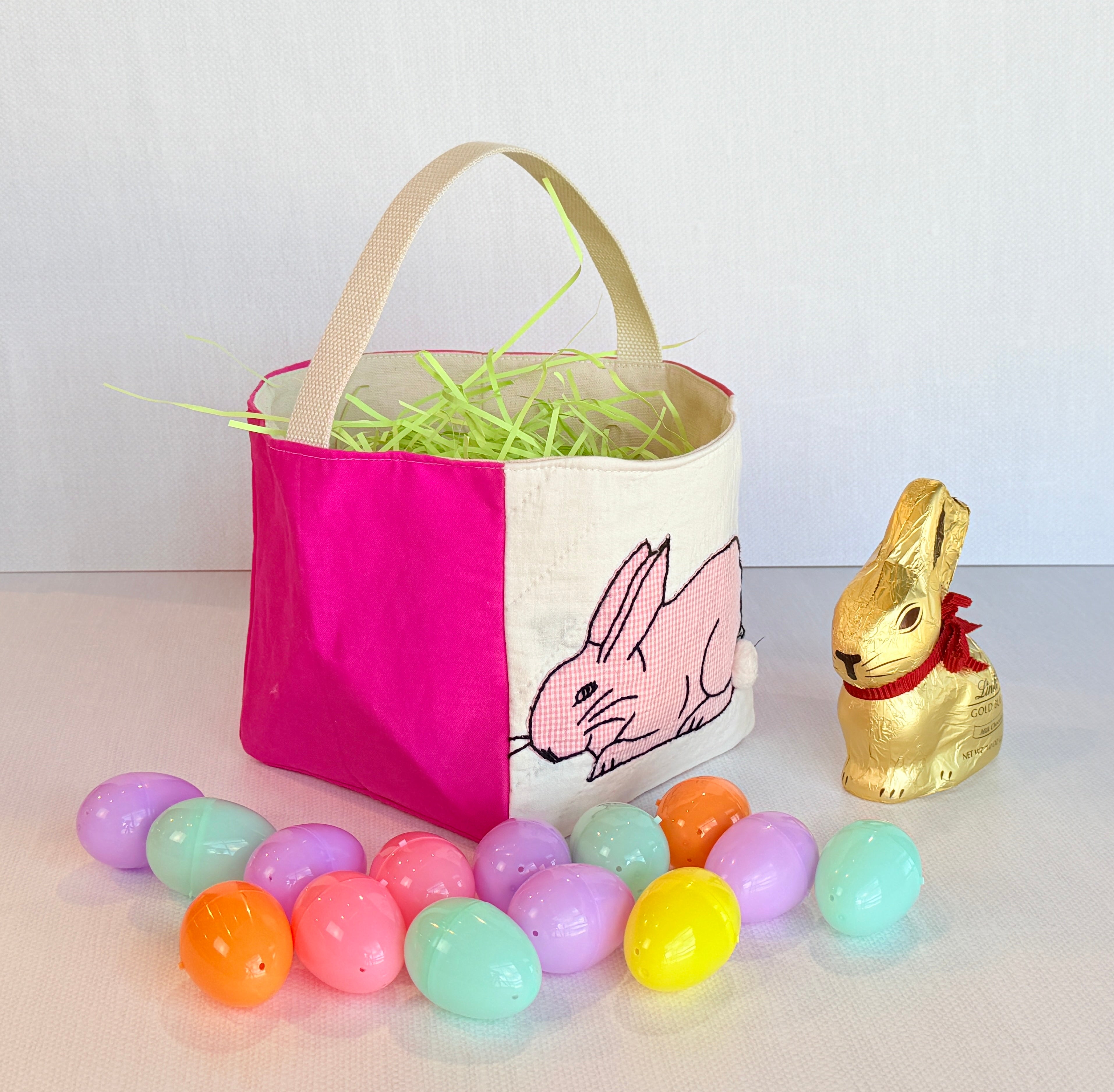 Bunny Basket (Fuschia with Pink Bunny)