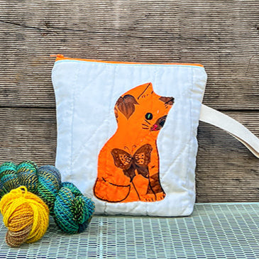 Kitten Wristlet (Orange Butterfly)