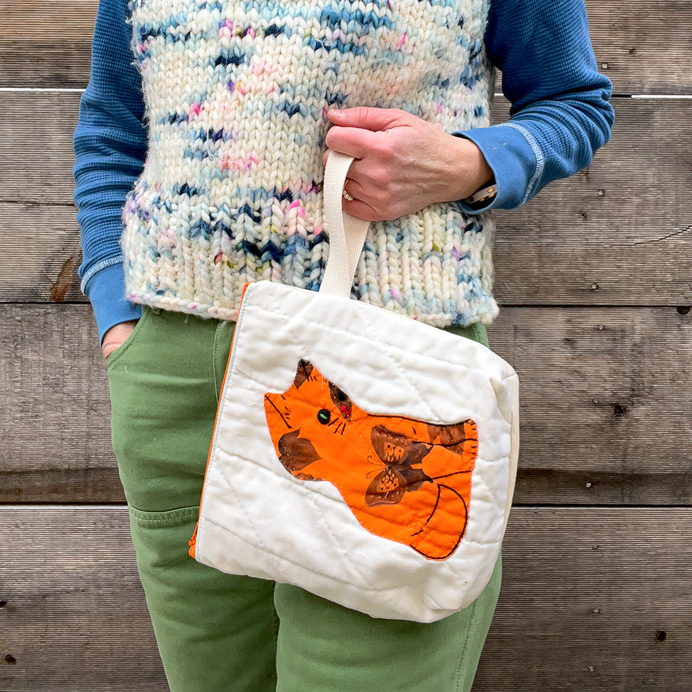 Kitten Wristlet (Orange Butterfly)