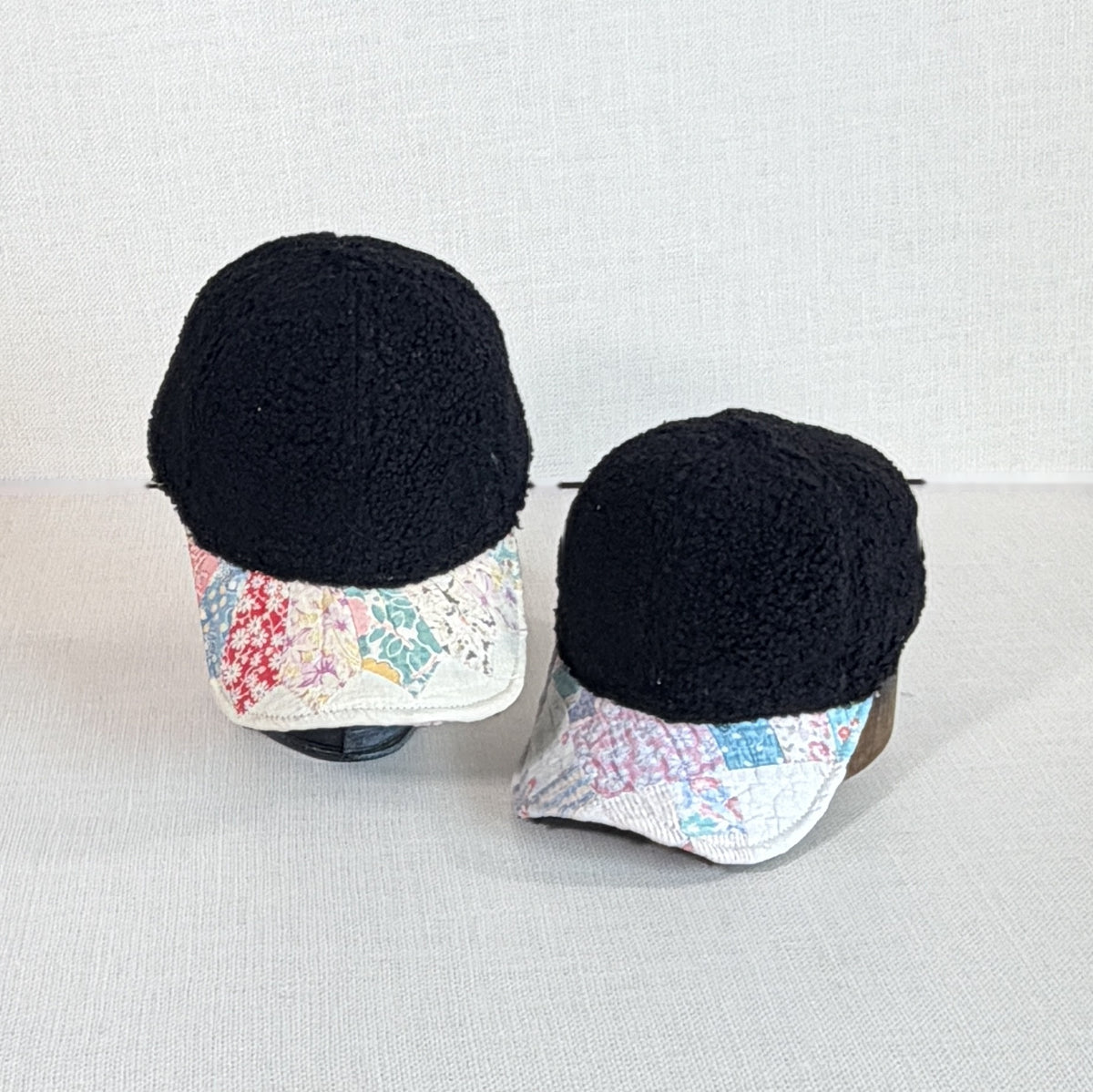 Wooly Quilt Caps (Black with Dresden Plate)