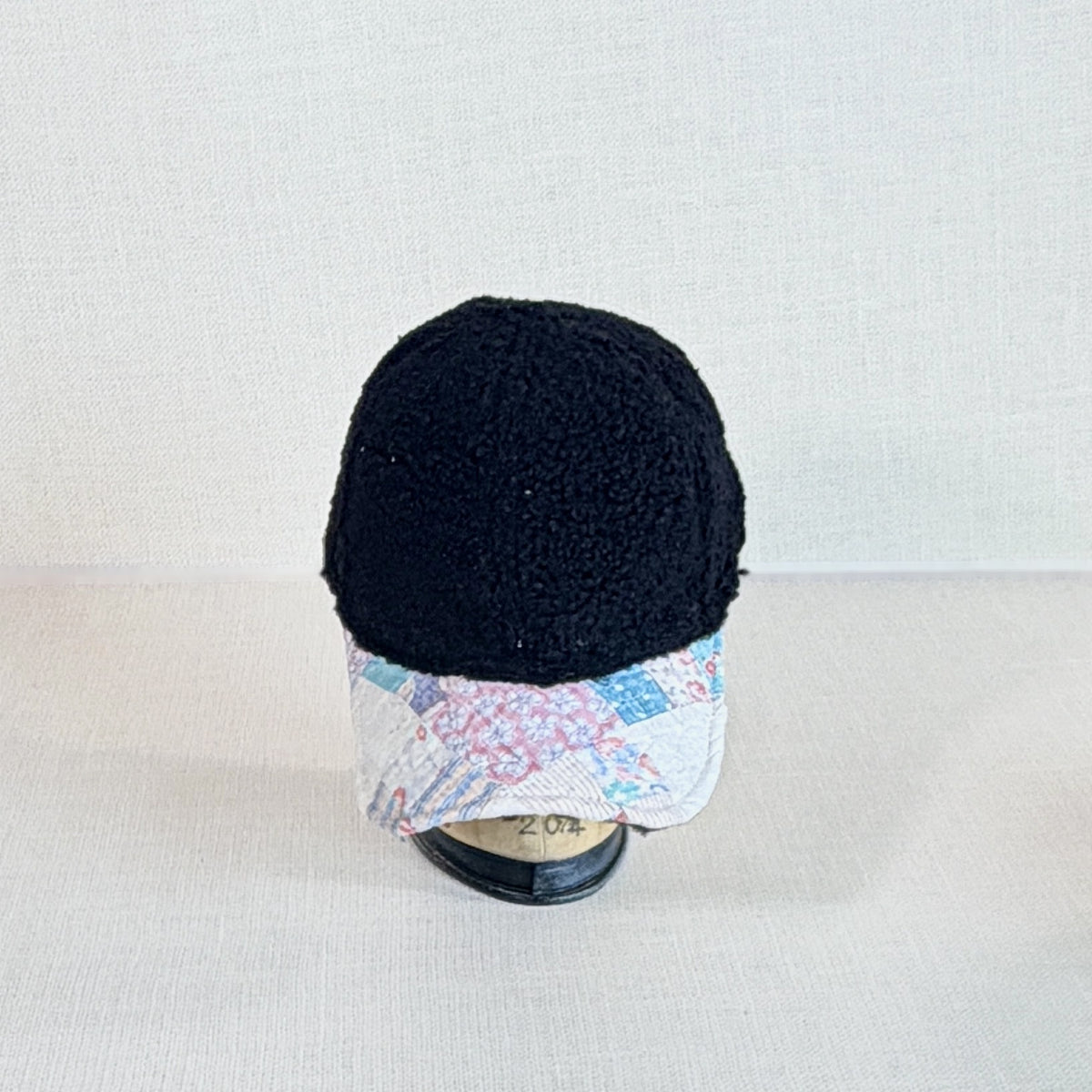 Wooly Quilt Caps (Black with Feedsack 4 Patch)